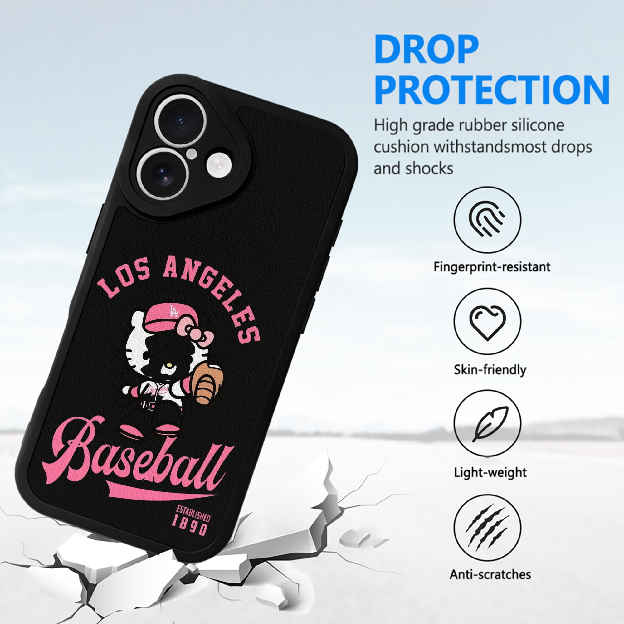  IPhone 16 Silicone Leather Case – UV Print, Lambskin Texture – Perfect Fit, Wireless Charging Compatible, Scratch Resistant, Precise Cutouts – Stylish Protection For IPhone 16