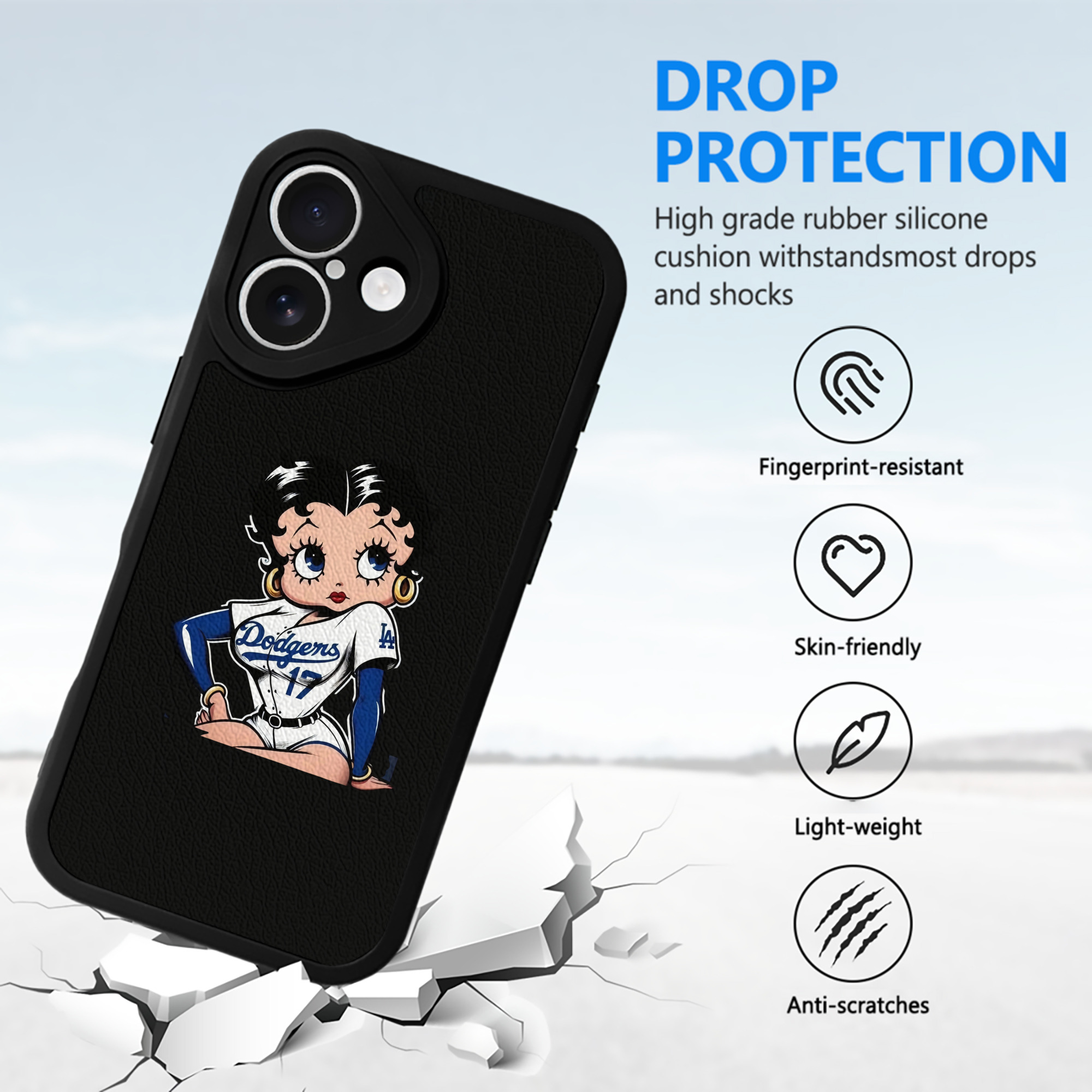  IPhone 16 Silicone Leather Case – UV Print, Lambskin Texture – Perfect Fit, Wireless Charging Compatible, Scratch Resistant, Precise Cutouts – Stylish Protection For IPhone 16