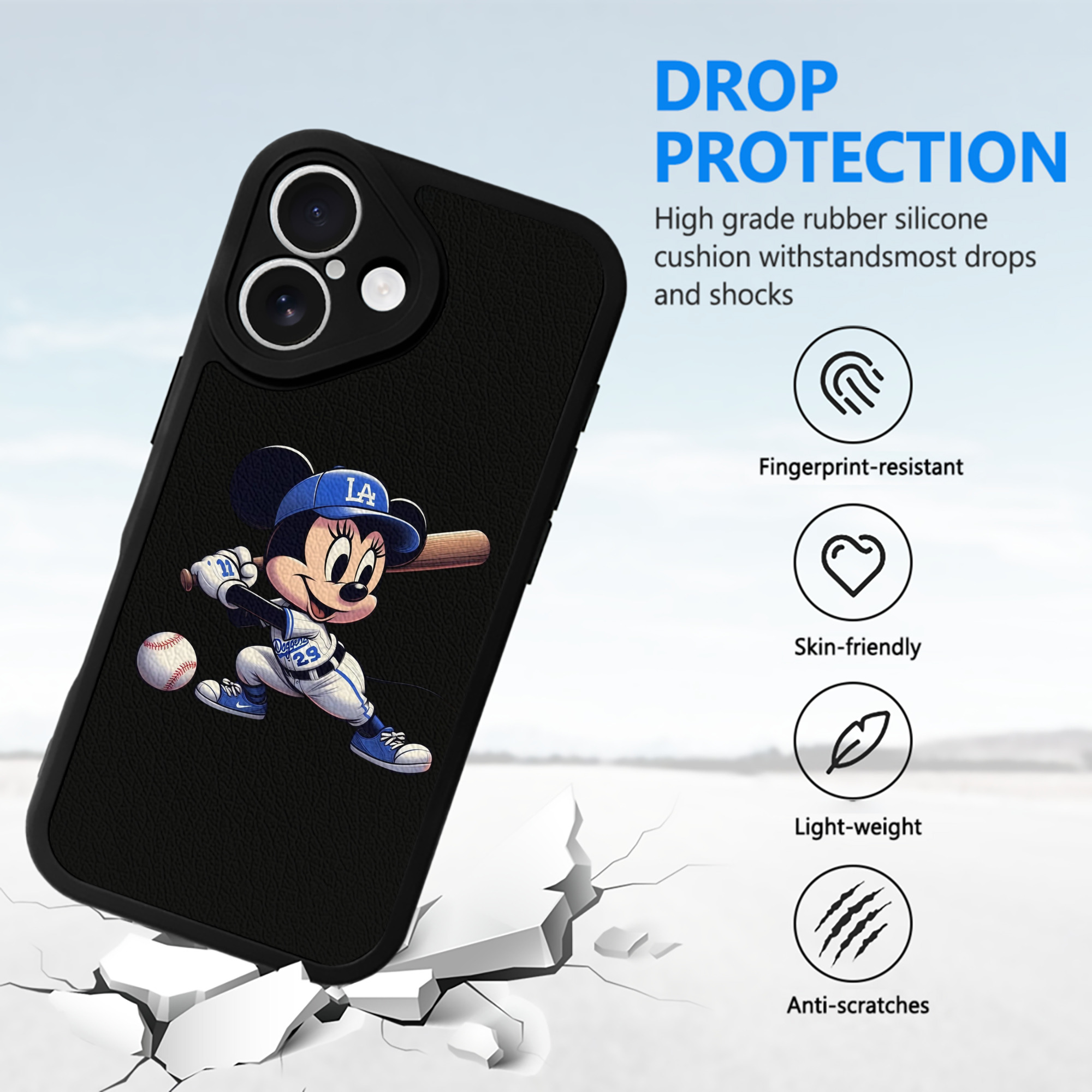  IPhone 16 Silicone Leather Case – UV Print, Lambskin Texture – Perfect Fit, Wireless Charging Compatible, Scratch Resistant, Precise Cutouts – Stylish Protection For IPhone 16