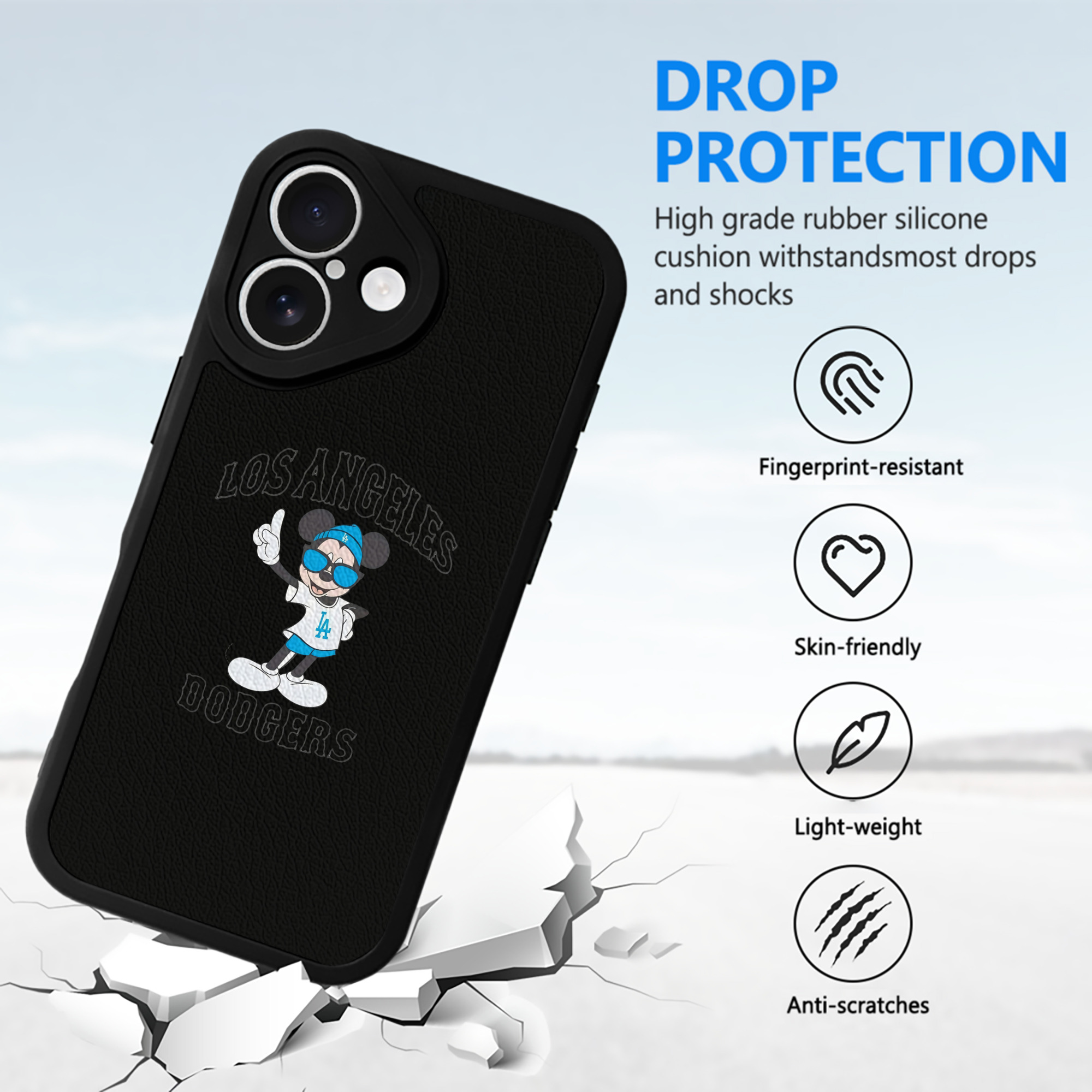  IPhone 16 Silicone Leather Case – UV Print, Lambskin Texture – Perfect Fit, Wireless Charging Compatible, Scratch Resistant, Precise Cutouts – Stylish Protection For IPhone 16