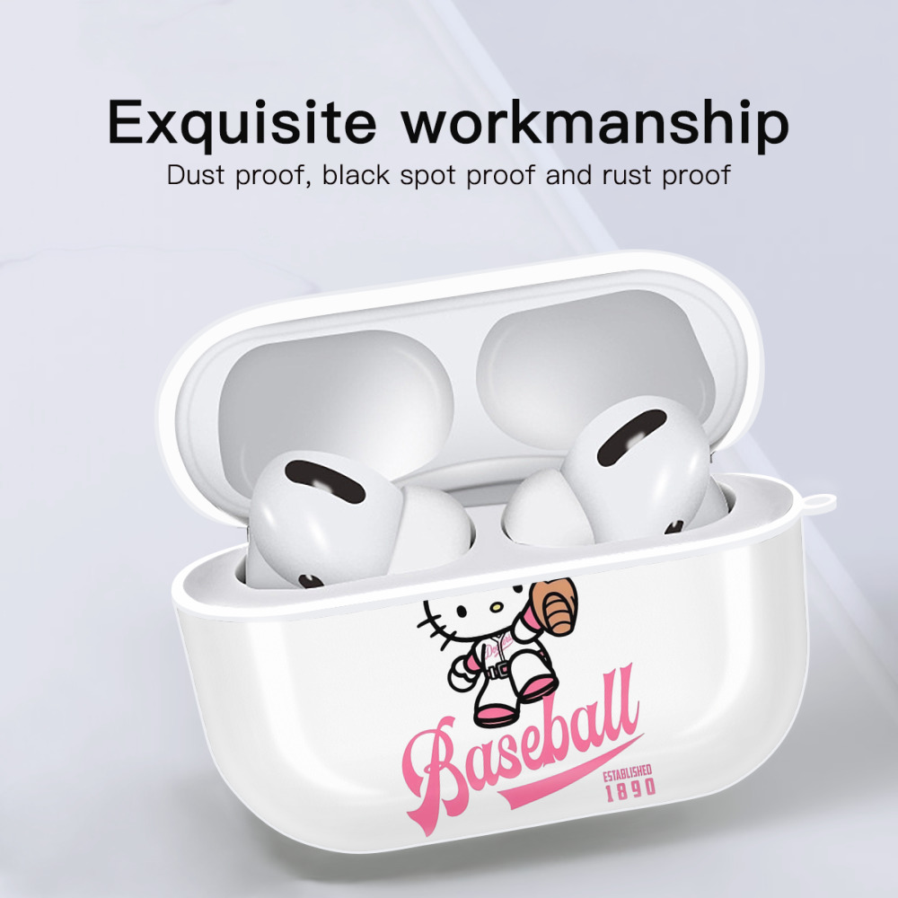  AirPods Pro Hard Case White With Keychain, Durable Flexible PC, Precise Cutouts, Anti-Fingerprint, Yellowing & Scratch Resistant, Full Protection, Washable