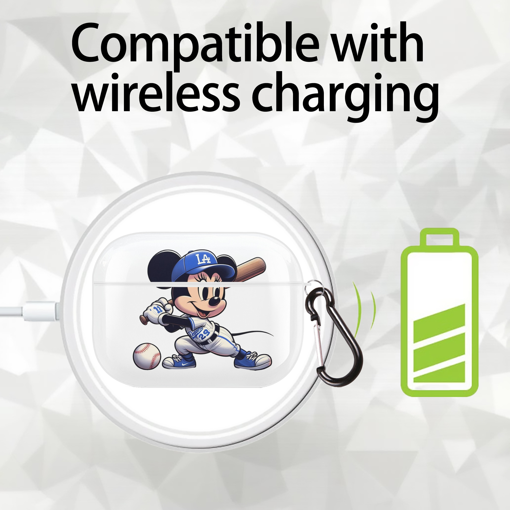  AirPods Pro Hard Case White With Keychain, Durable Flexible PC, Precise Cutouts, Anti-Fingerprint, Yellowing & Scratch Resistant, Full Protection, Washable