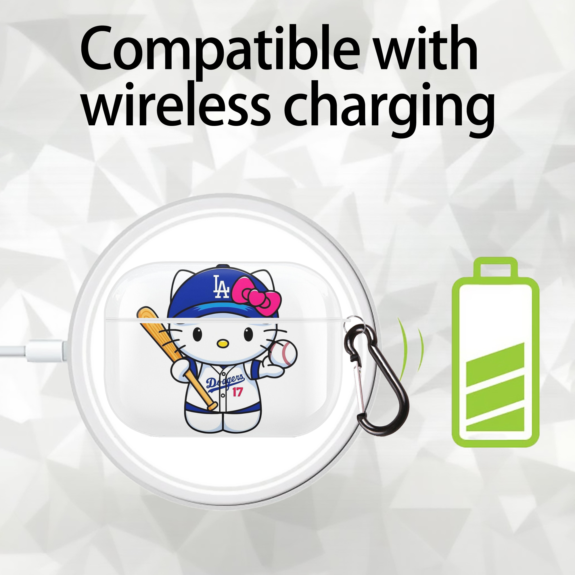  AirPods Pro Hard Case White With Keychain, Durable Flexible PC, Precise Cutouts, Anti-Fingerprint, Yellowing & Scratch Resistant, Full Protection, Washable