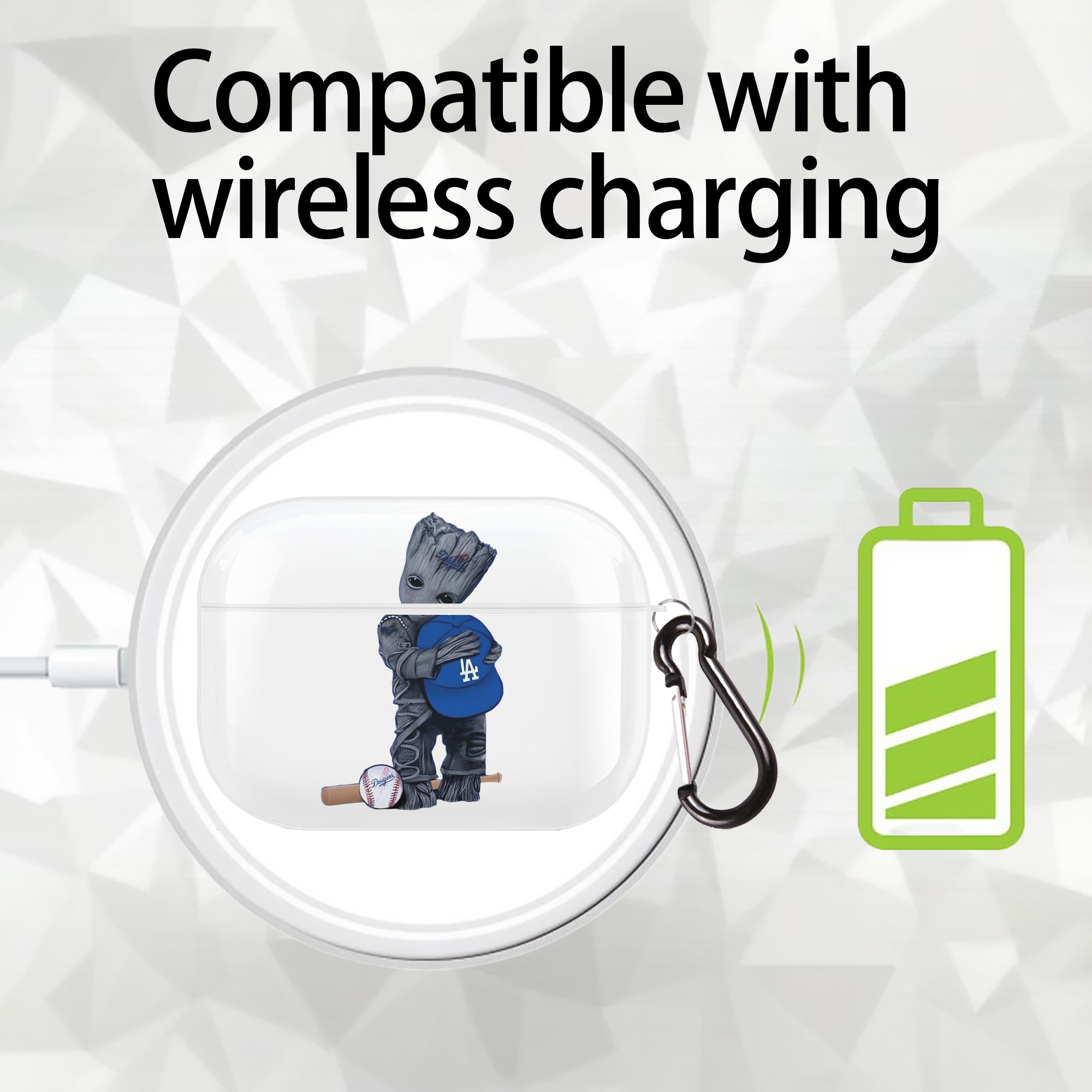  AirPods Pro Hard Case White With Keychain, Durable Flexible PC, Precise Cutouts, Anti-Fingerprint, Yellowing & Scratch Resistant, Full Protection, Washable