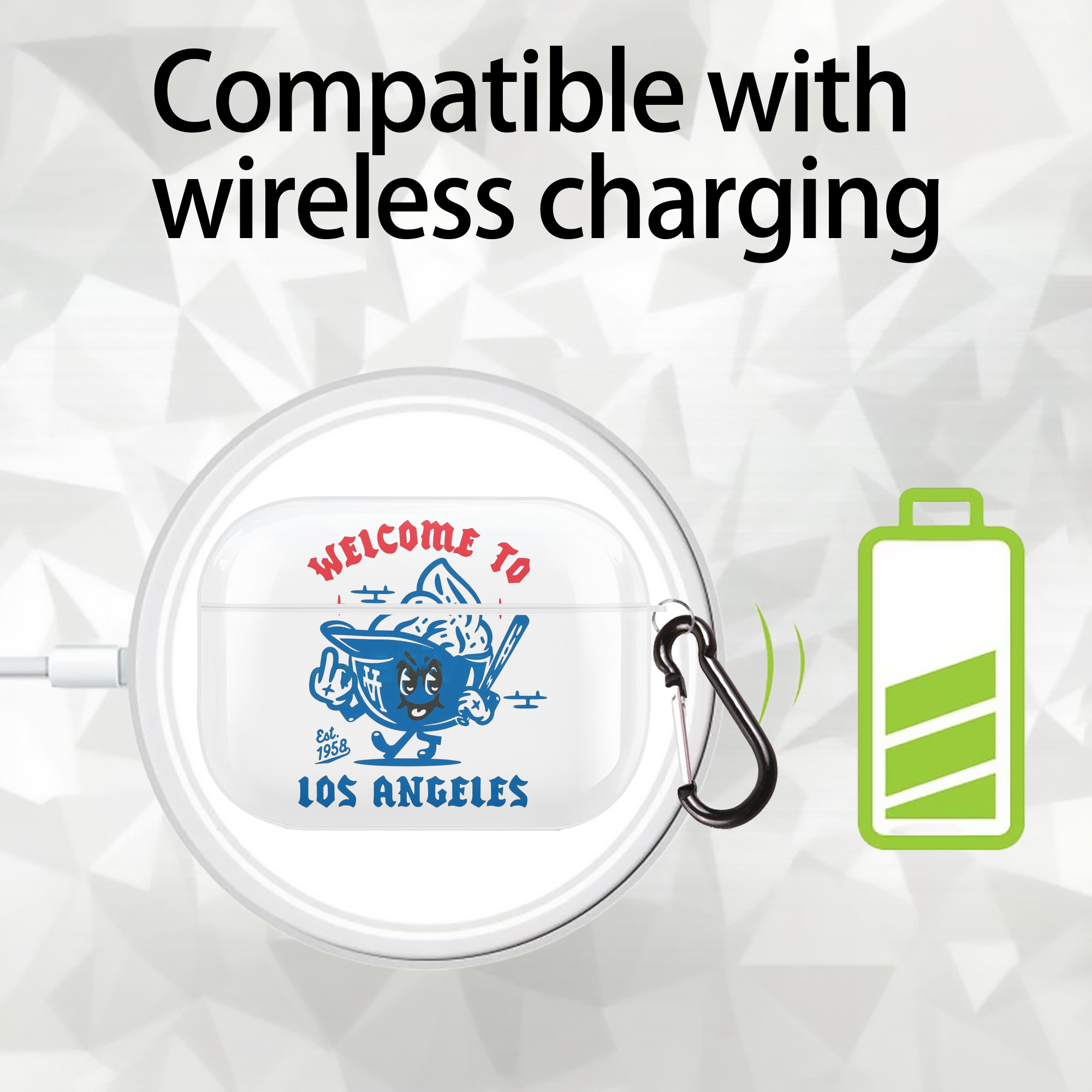  AirPods Pro Hard Case White With Keychain, Durable Flexible PC, Precise Cutouts, Anti-Fingerprint, Yellowing & Scratch Resistant, Full Protection, Washable