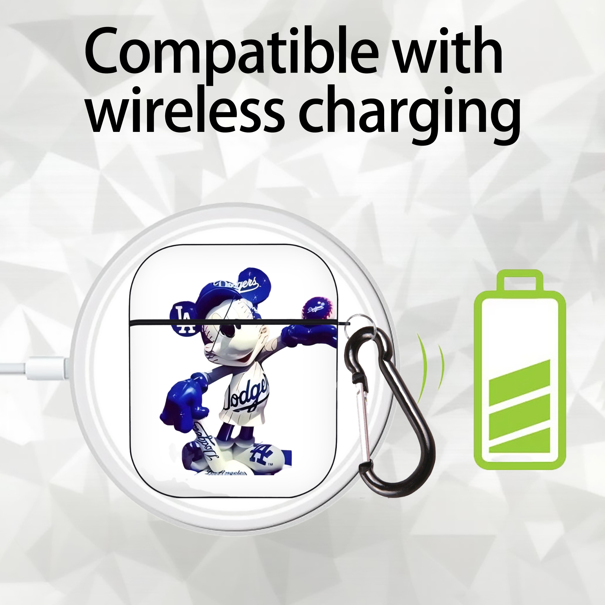  AirPods 2 Case Hard Shell Black, Flexible PC Material, Precise Cutouts, Full Protection, Anti-Fingerprint, Washable, Includes Keychain – Durable & Slim Design