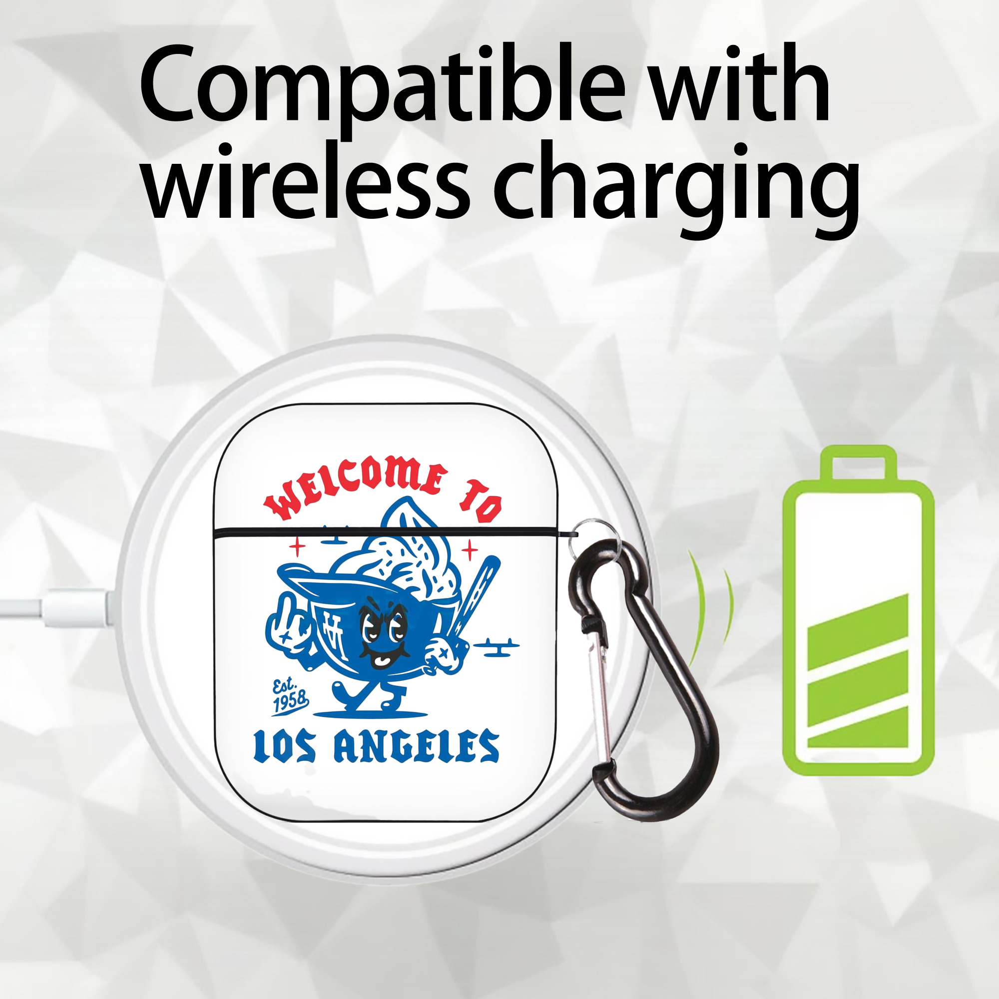  AirPods 2 Case Hard Shell Black, Flexible PC Material, Precise Cutouts, Full Protection, Anti-Fingerprint, Washable, Includes Keychain – Durable & Slim Design