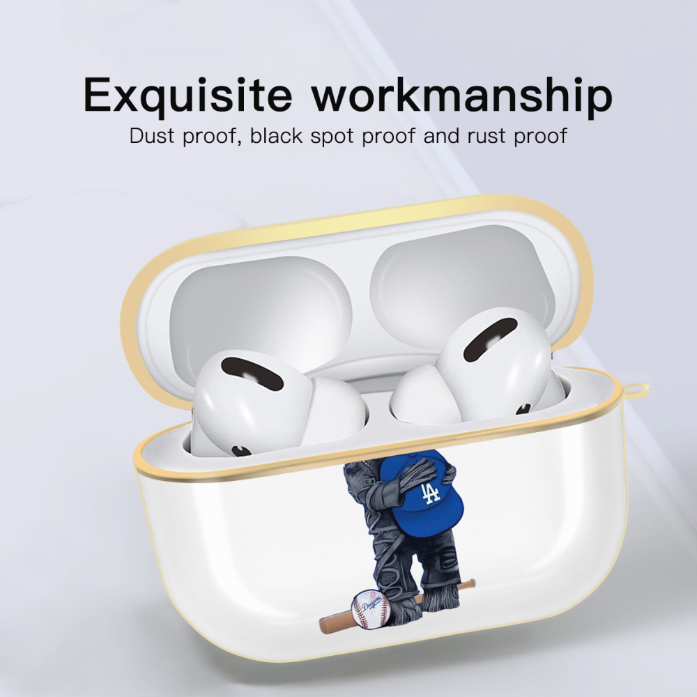  Luxury Gold AirPods Pro Case With Keychain, Flexible PC Material, Full Protection, Precise Cutouts, Anti-Fingerprint, Washable, Durable Design