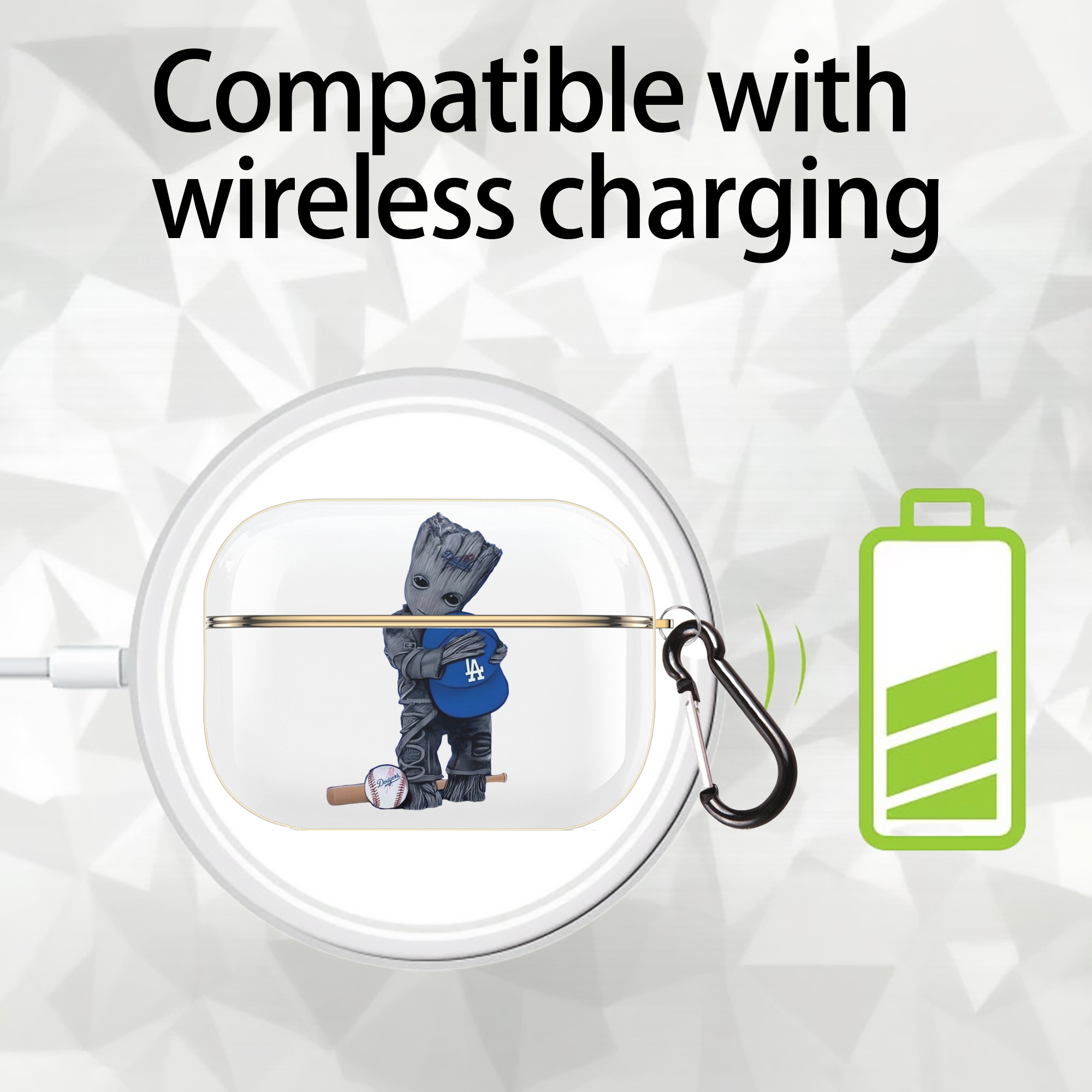  Luxury Gold AirPods Pro Case With Keychain, Flexible PC Material, Full Protection, Precise Cutouts, Anti-Fingerprint, Washable, Durable Design