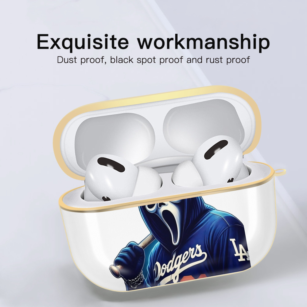  Luxury Gold AirPods Pro Case With Keychain, Flexible PC Material, Full Protection, Precise Cutouts, Anti-Fingerprint, Washable, Durable Design