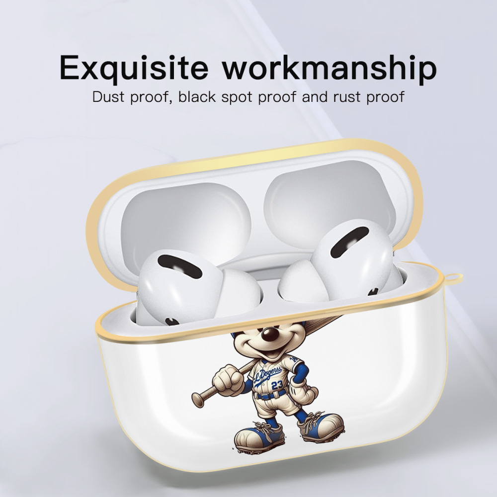  Luxury Gold AirPods Pro Case With Keychain, Flexible PC Material, Full Protection, Precise Cutouts, Anti-Fingerprint, Washable, Durable Design