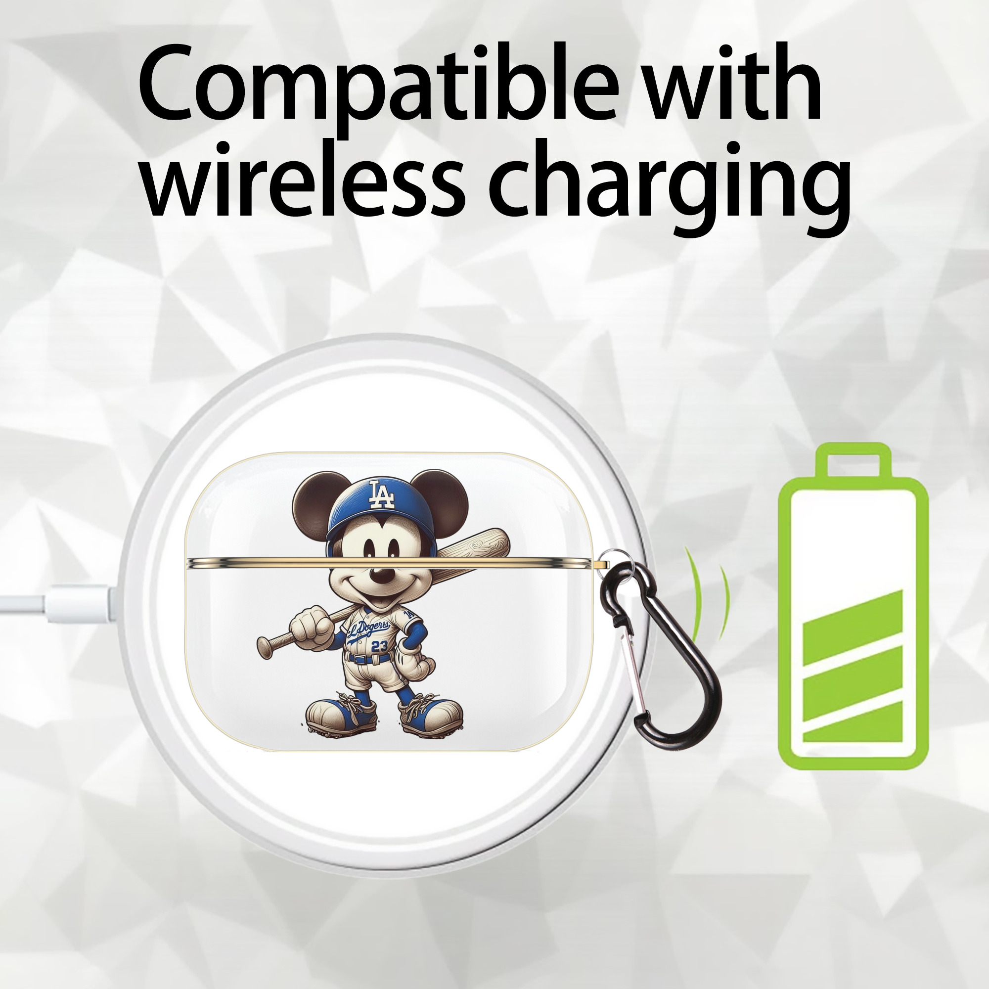  Luxury Gold AirPods Pro Case With Keychain, Flexible PC Material, Full Protection, Precise Cutouts, Anti-Fingerprint, Washable, Durable Design