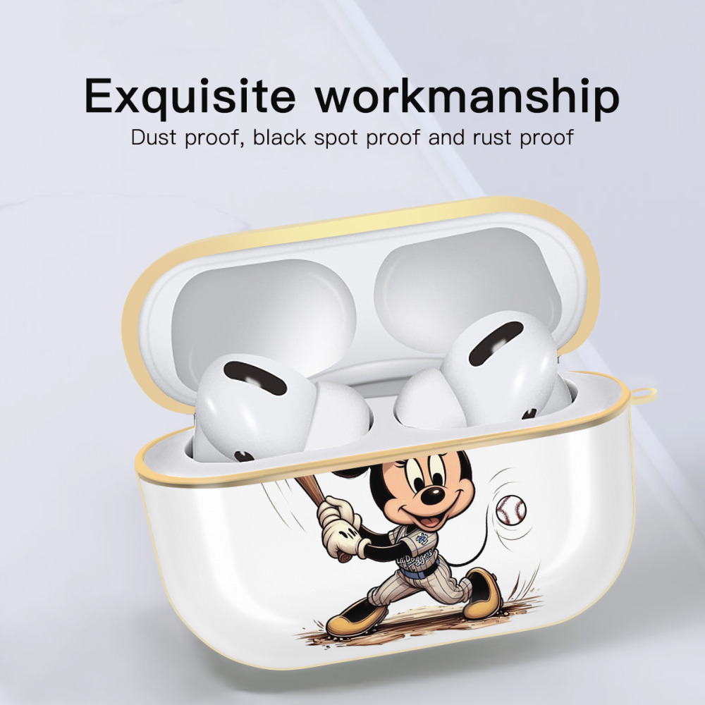  Luxury Gold AirPods Pro Case With Keychain, Flexible PC Material, Full Protection, Precise Cutouts, Anti-Fingerprint, Washable, Durable Design