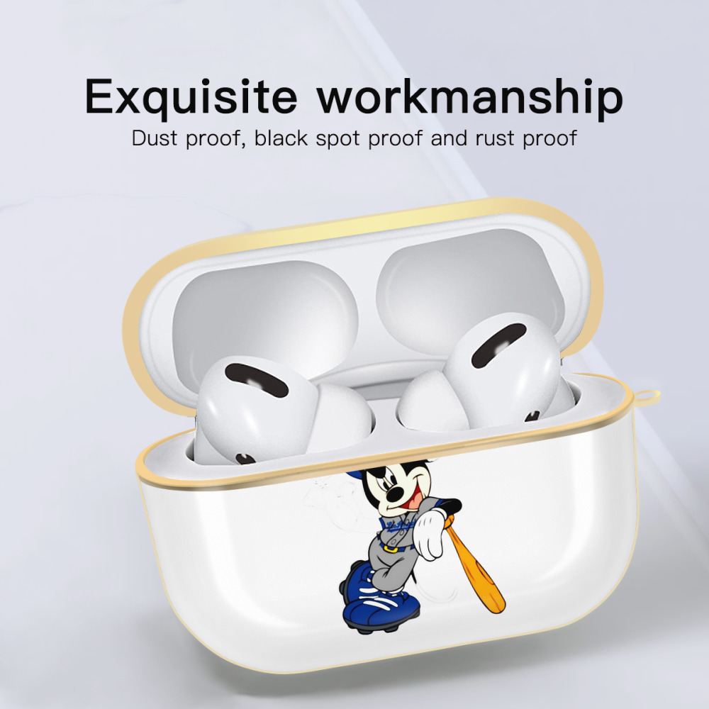  Luxury Gold AirPods Pro Case With Keychain, Flexible PC Material, Full Protection, Precise Cutouts, Anti-Fingerprint, Washable, Durable Design