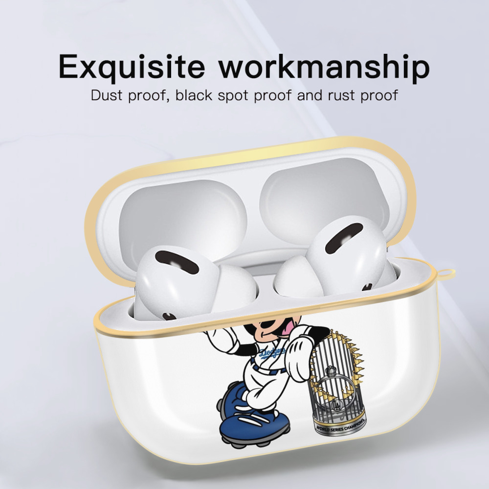  Luxury Gold AirPods Pro Case With Keychain, Flexible PC Material, Full Protection, Precise Cutouts, Anti-Fingerprint, Washable, Durable Design