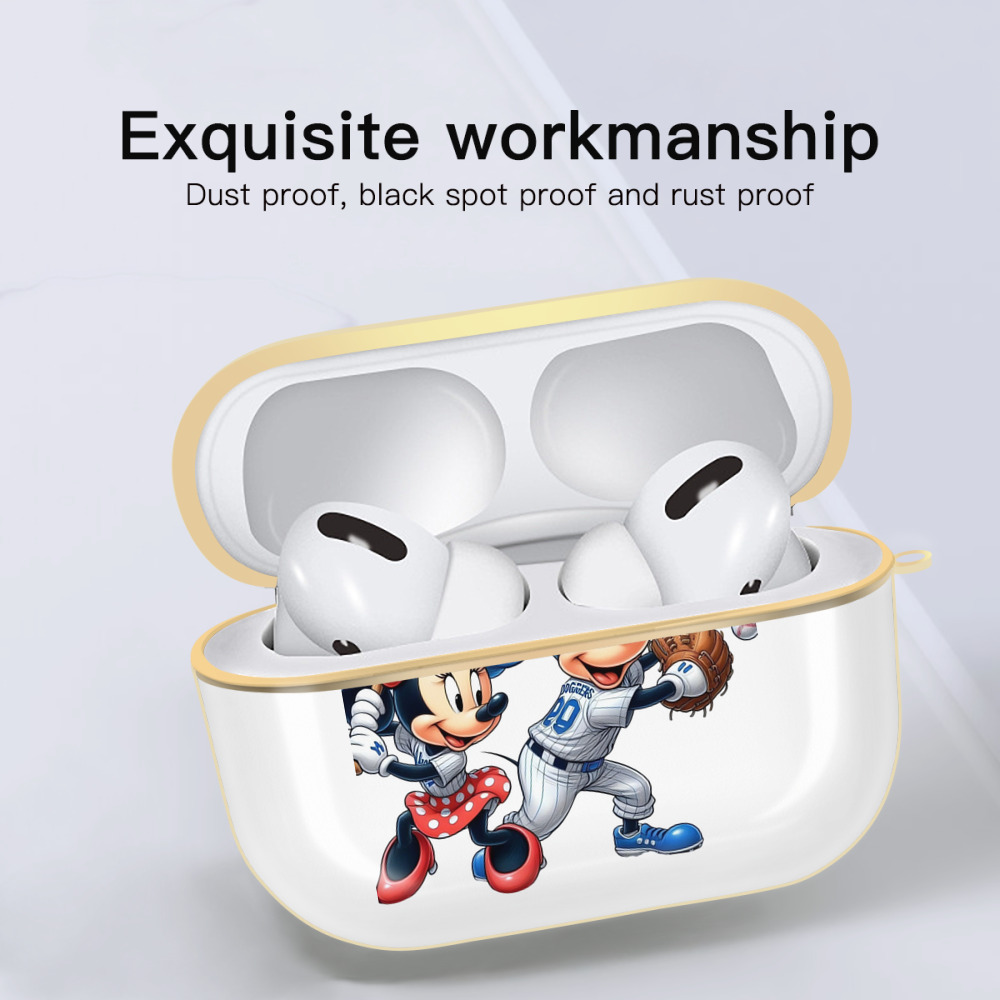  Luxury Gold AirPods Pro Case With Keychain, Flexible PC Material, Full Protection, Precise Cutouts, Anti-Fingerprint, Washable, Durable Design