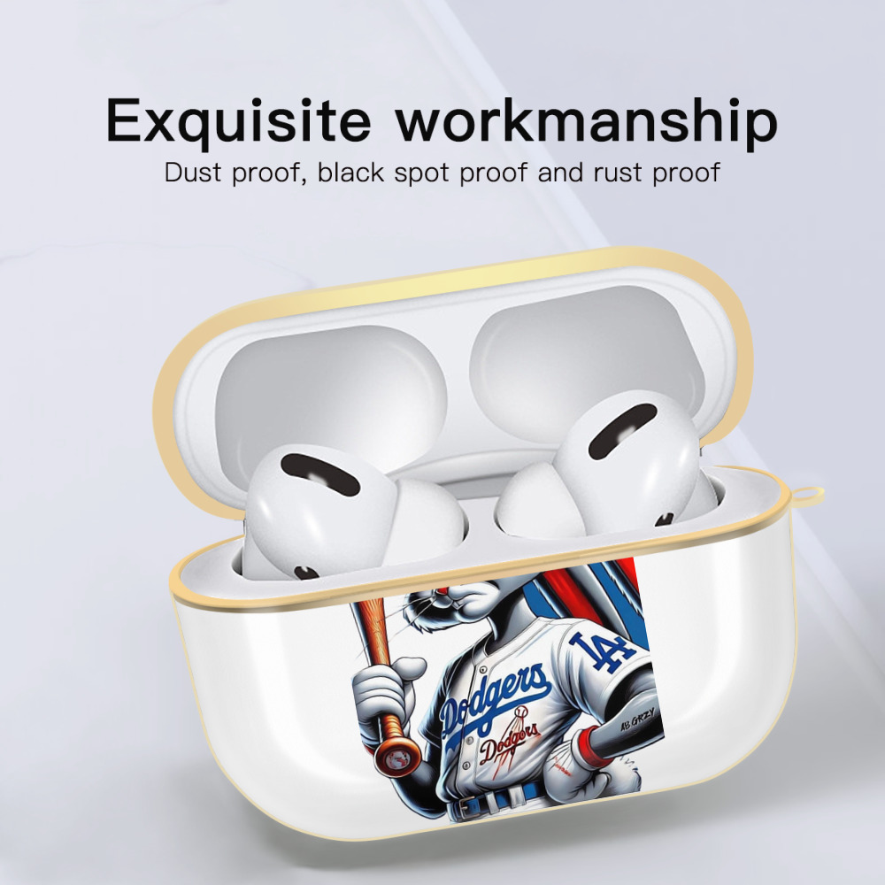  Luxury Gold AirPods Pro Case With Keychain, Flexible PC Material, Full Protection, Precise Cutouts, Anti-Fingerprint, Washable, Durable Design