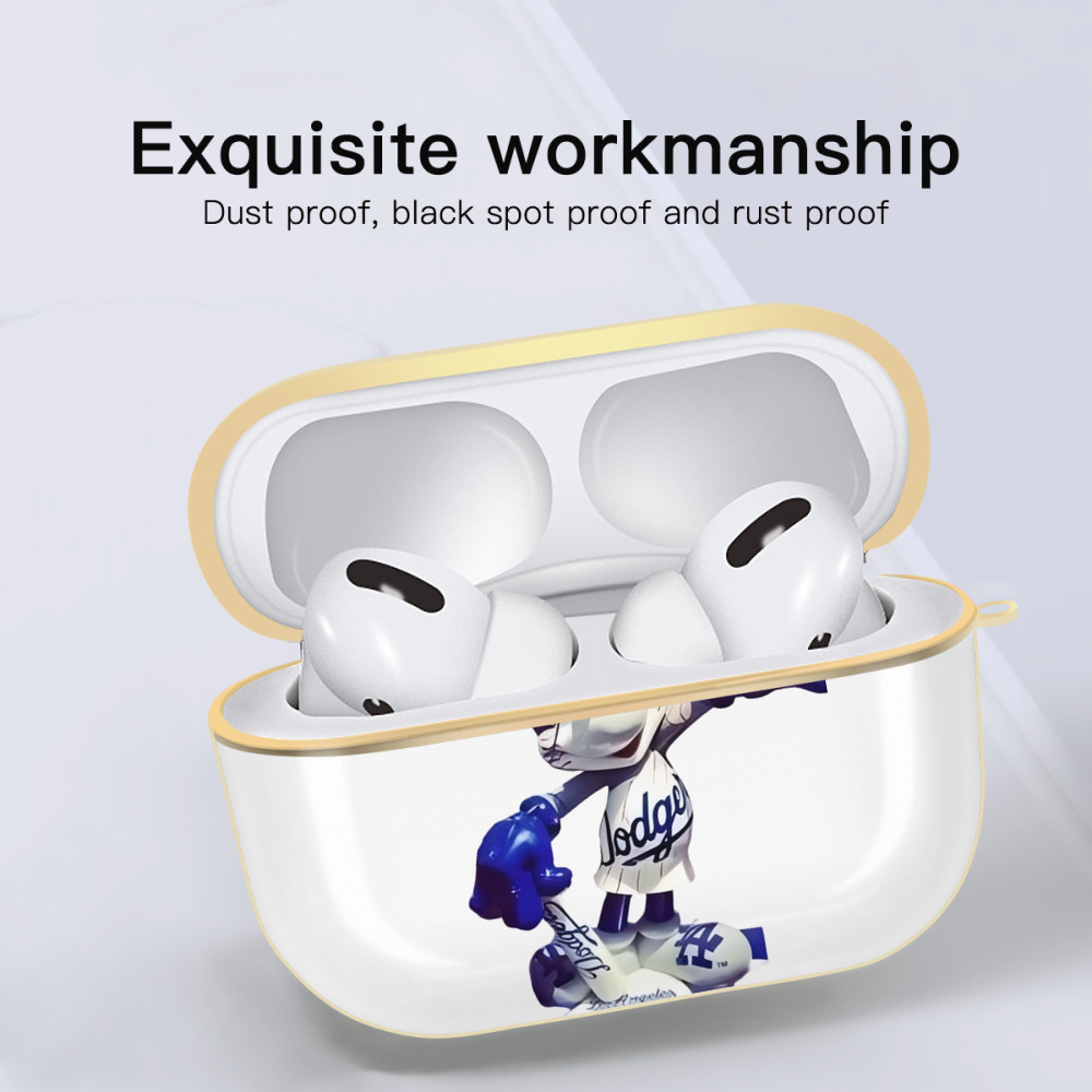  Luxury Gold AirPods Pro Case With Keychain, Flexible PC Material, Full Protection, Precise Cutouts, Anti-Fingerprint, Washable, Durable Design