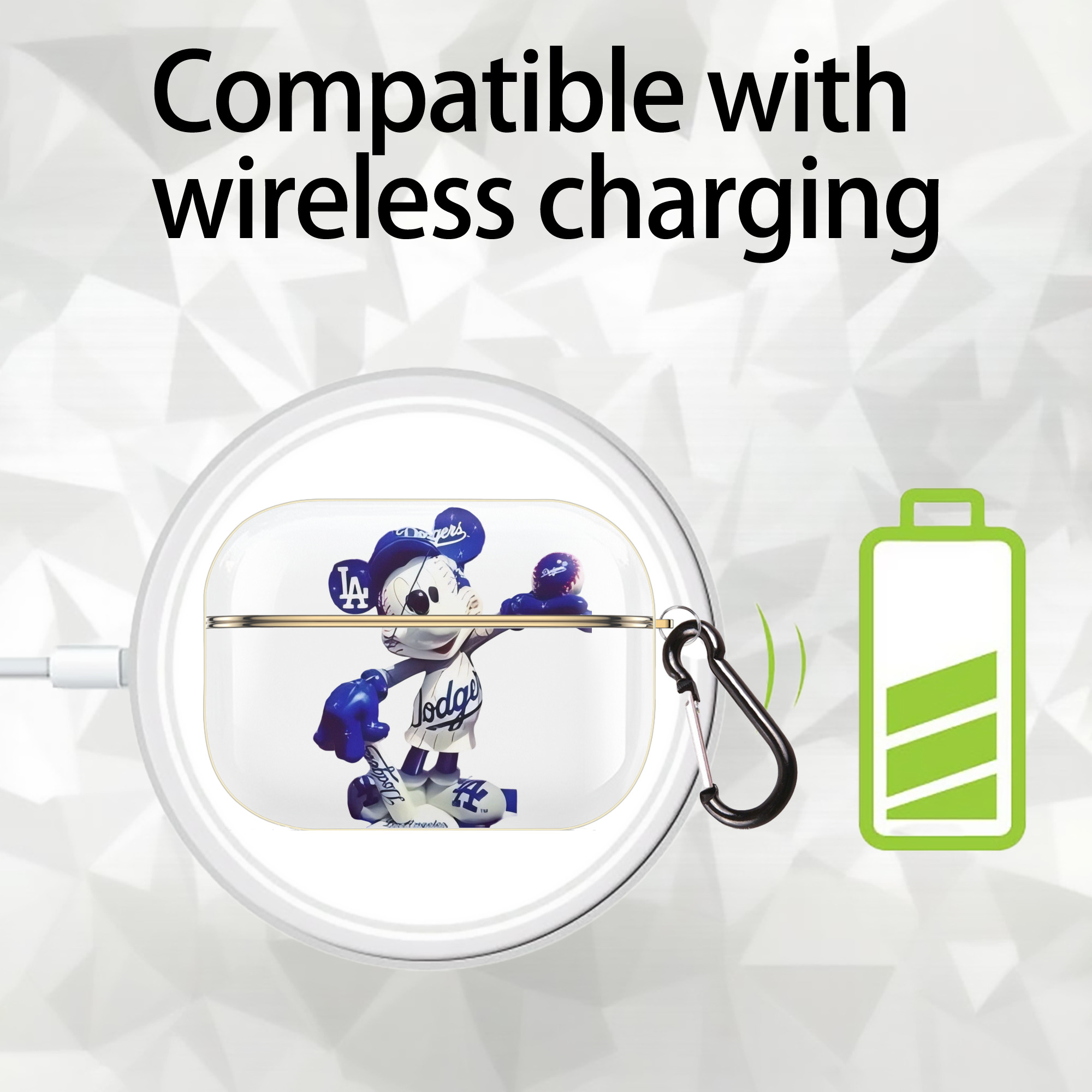  Luxury Gold AirPods Pro Case With Keychain, Flexible PC Material, Full Protection, Precise Cutouts, Anti-Fingerprint, Washable, Durable Design