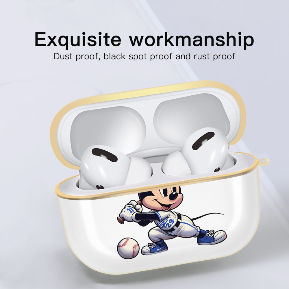  Luxury Gold AirPods Pro Case With Keychain, Flexible PC Material, Full Protection, Precise Cutouts, Anti-Fingerprint, Washable, Durable Design