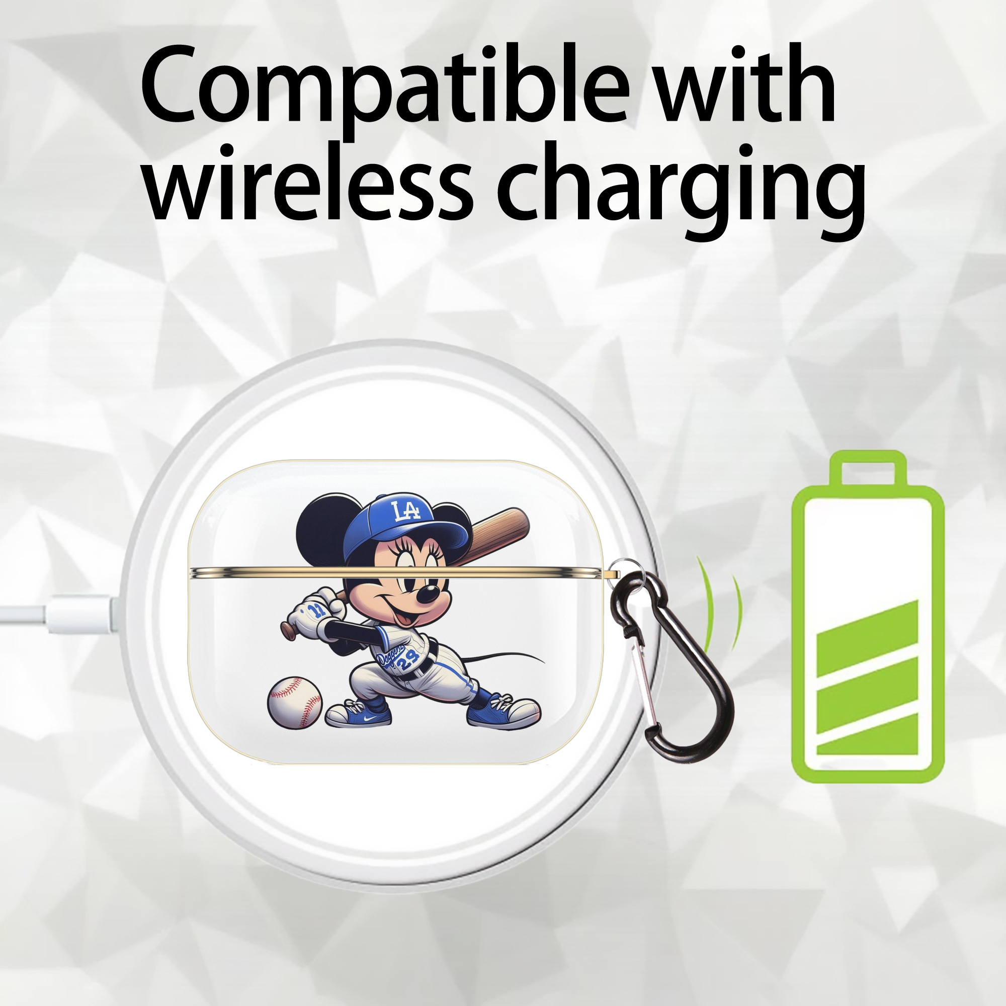  Luxury Gold AirPods Pro Case With Keychain, Flexible PC Material, Full Protection, Precise Cutouts, Anti-Fingerprint, Washable, Durable Design