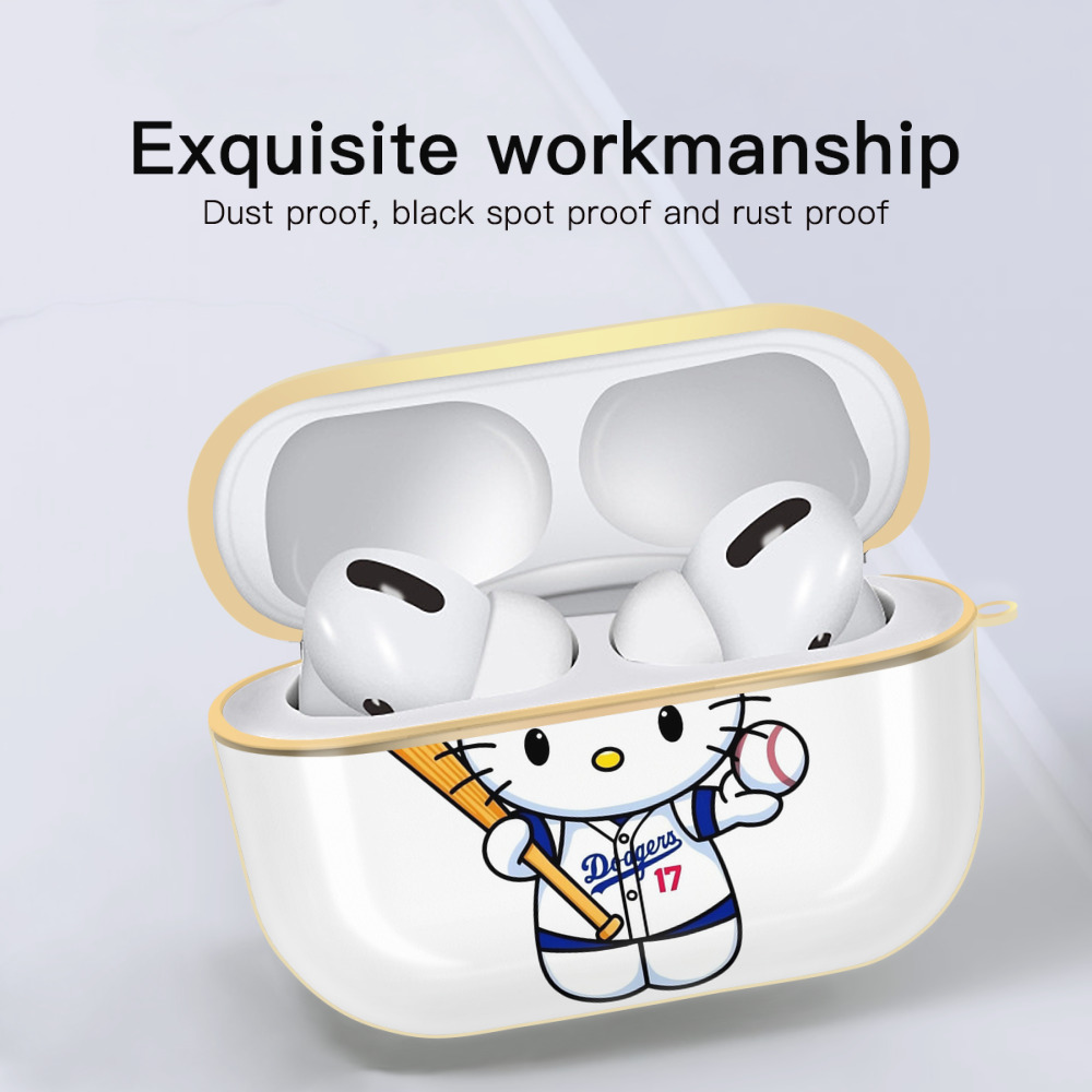  Luxury Gold AirPods Pro Case With Keychain, Flexible PC Material, Full Protection, Precise Cutouts, Anti-Fingerprint, Washable, Durable Design