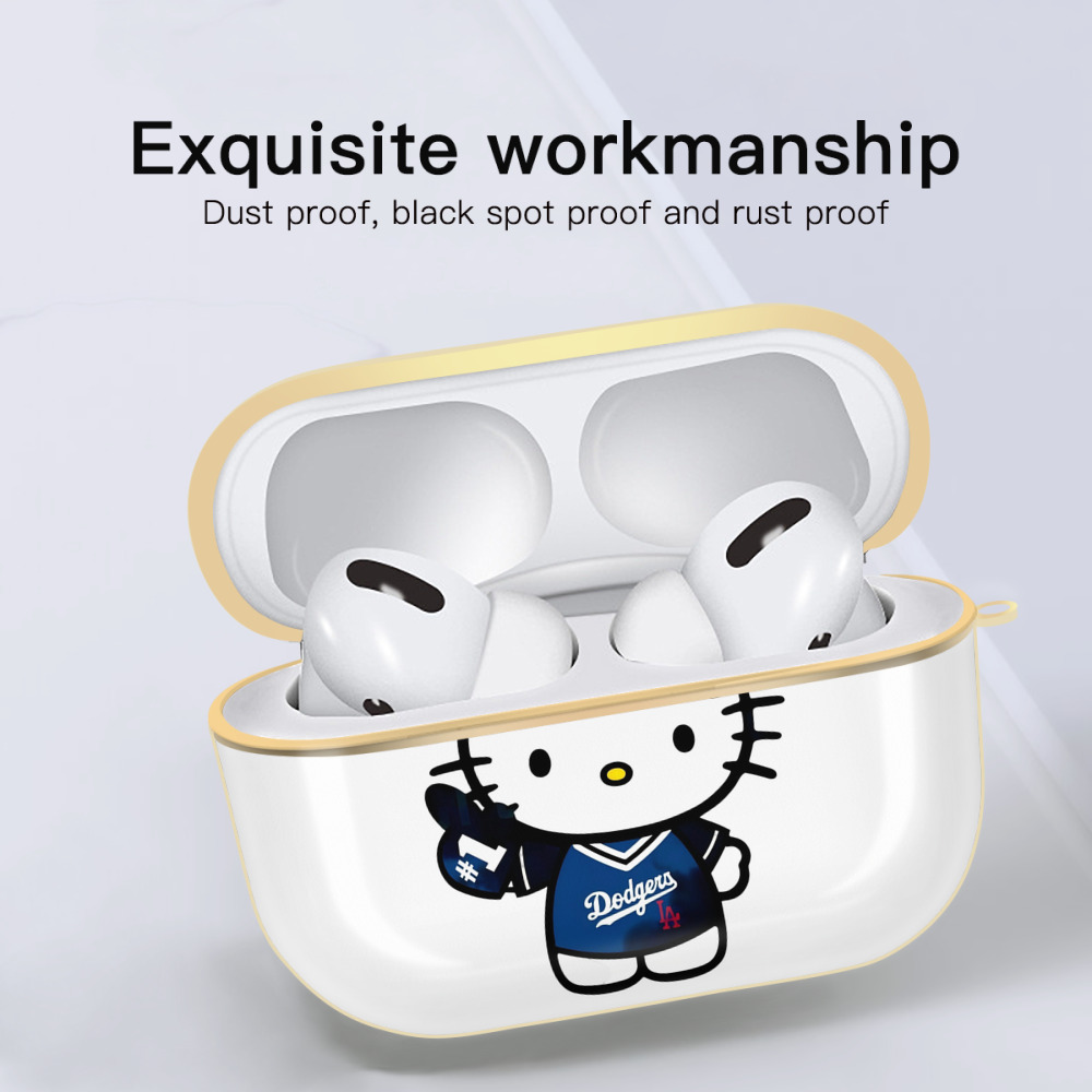  Luxury Gold AirPods Pro Case With Keychain, Flexible PC Material, Full Protection, Precise Cutouts, Anti-Fingerprint, Washable, Durable Design