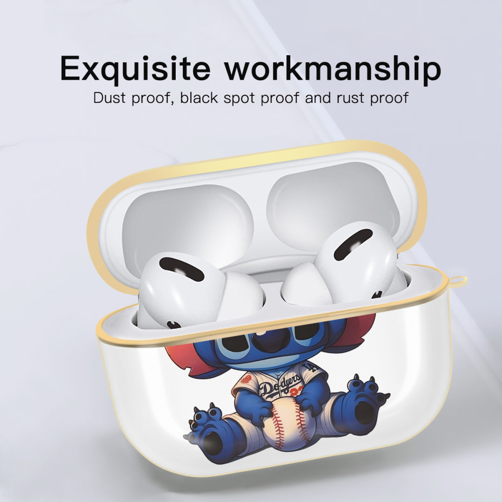  Luxury Gold AirPods Pro Case With Keychain, Flexible PC Material, Full Protection, Precise Cutouts, Anti-Fingerprint, Washable, Durable Design