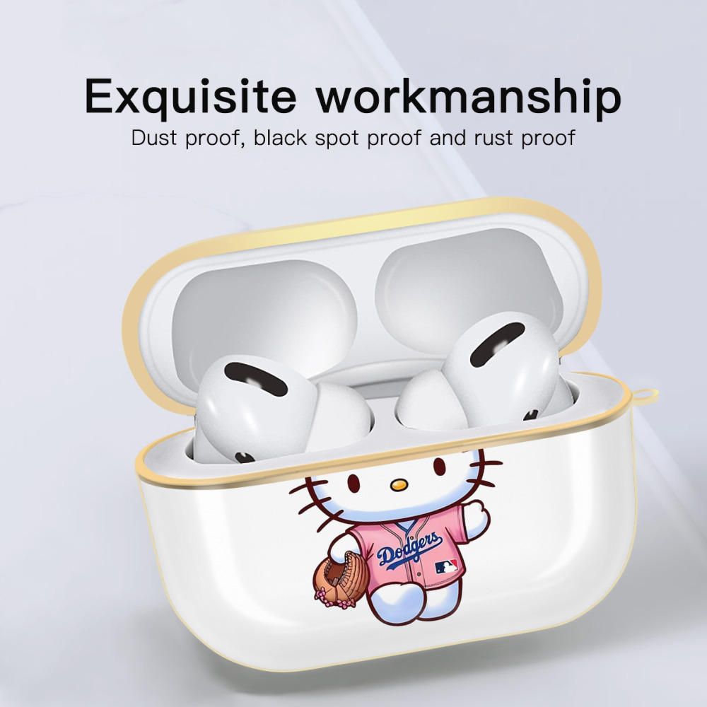  Luxury Gold AirPods Pro Case With Keychain, Flexible PC Material, Full Protection, Precise Cutouts, Anti-Fingerprint, Washable, Durable Design