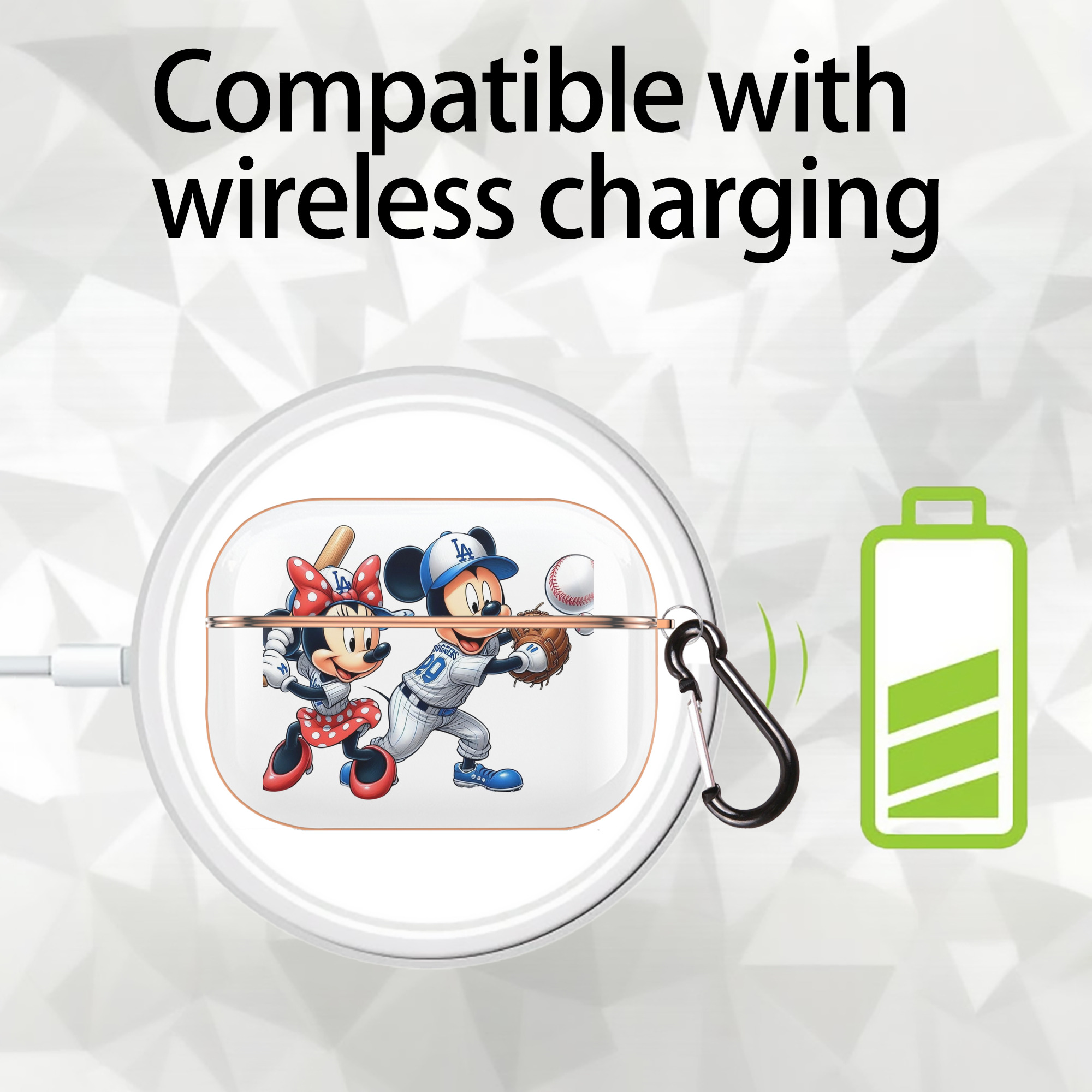  AirPods Pro Protective Case Rose Gold, Flexible PC Material, Precise Fit, Anti-Slip Cover, Full Protection, Fingerprint Resistant, Washable With Keychain