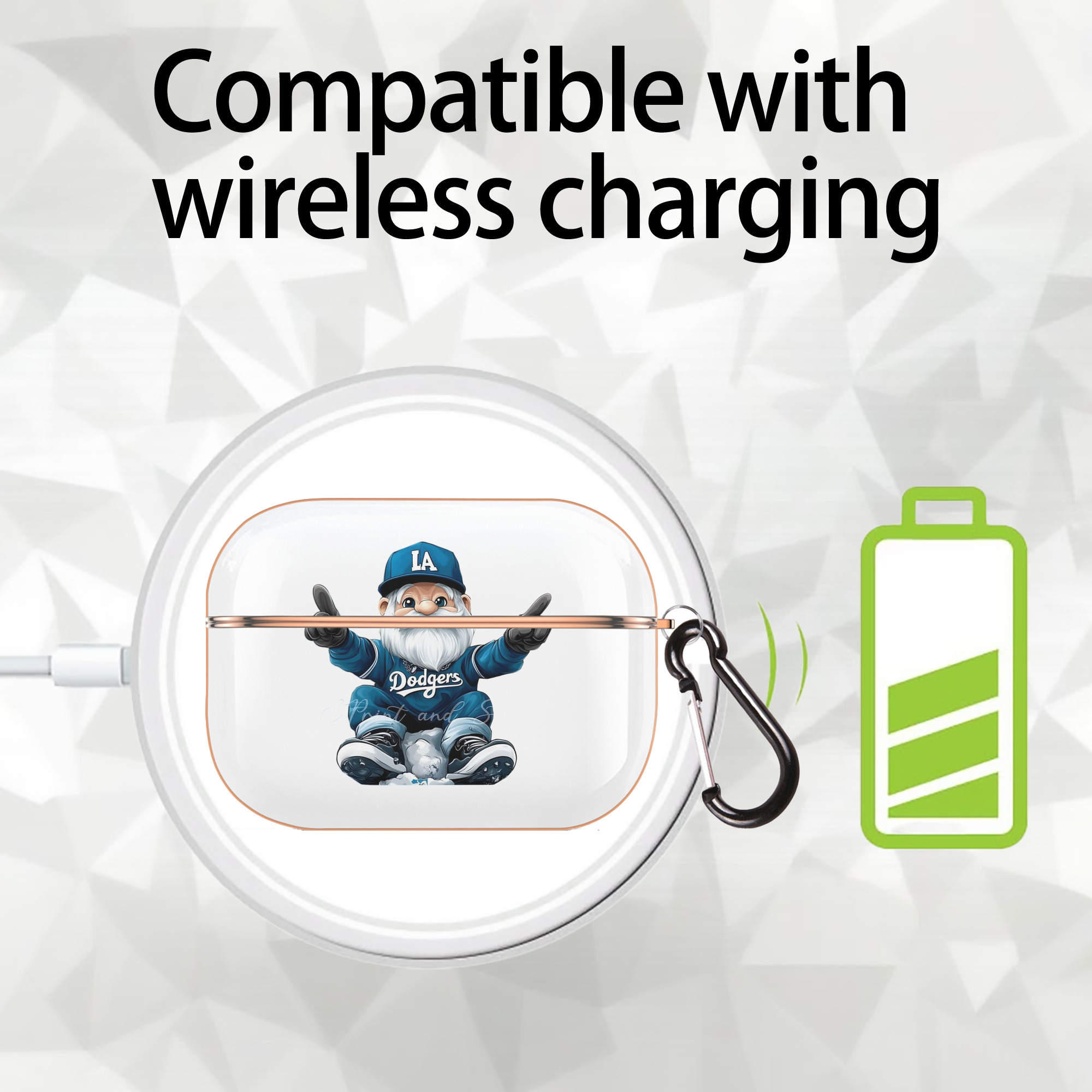  AirPods Pro Protective Case Rose Gold, Flexible PC Material, Precise Fit, Anti-Slip Cover, Full Protection, Fingerprint Resistant, Washable With Keychain