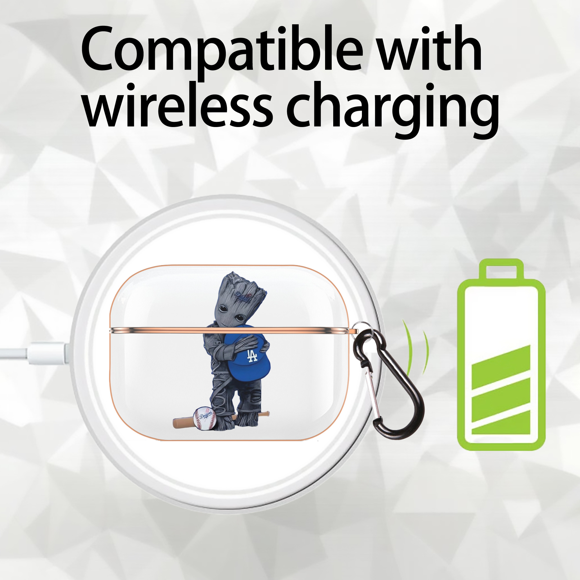  AirPods Pro Protective Case Rose Gold, Flexible PC Material, Precise Fit, Anti-Slip Cover, Full Protection, Fingerprint Resistant, Washable With Keychain