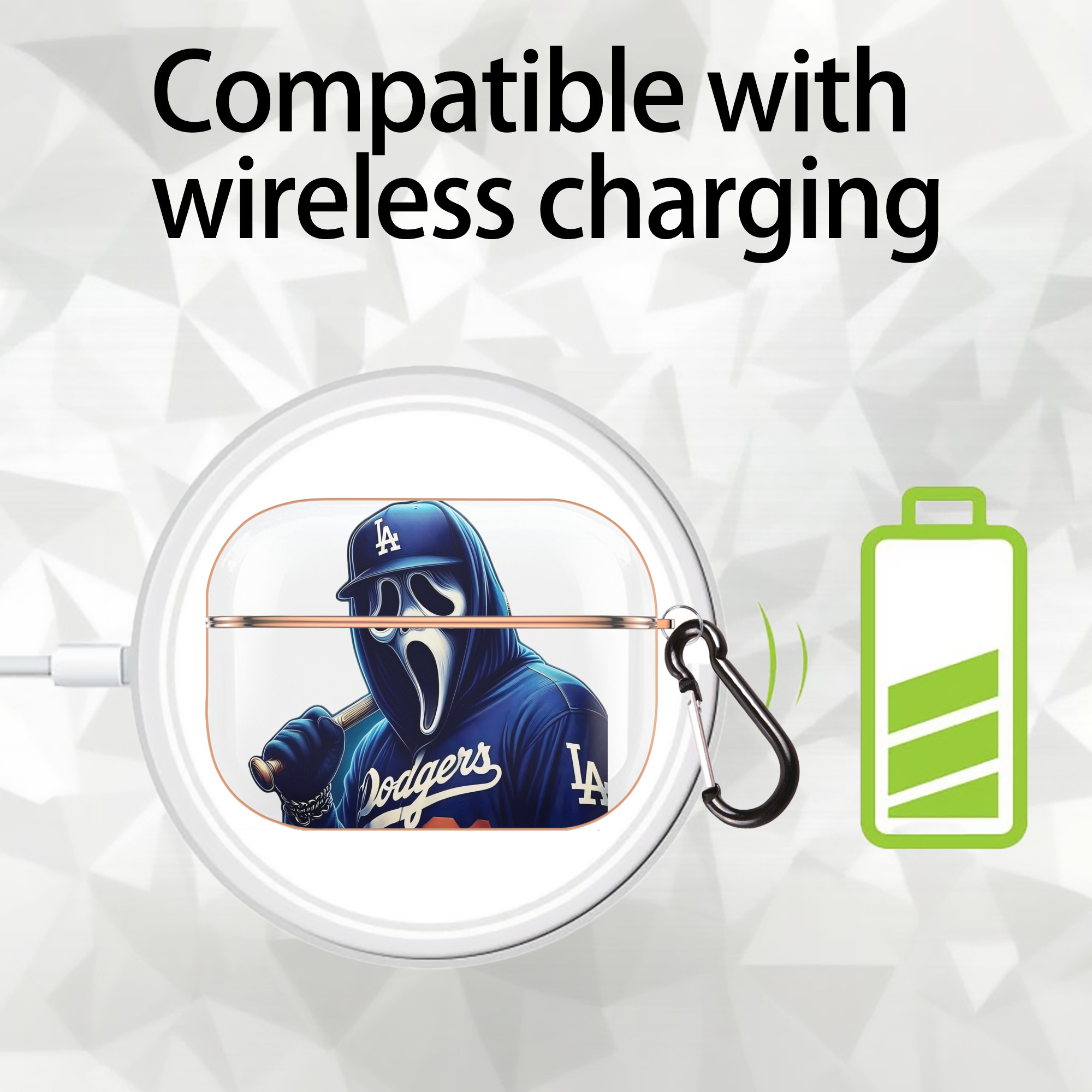  AirPods Pro Protective Case Rose Gold, Flexible PC Material, Precise Fit, Anti-Slip Cover, Full Protection, Fingerprint Resistant, Washable With Keychain