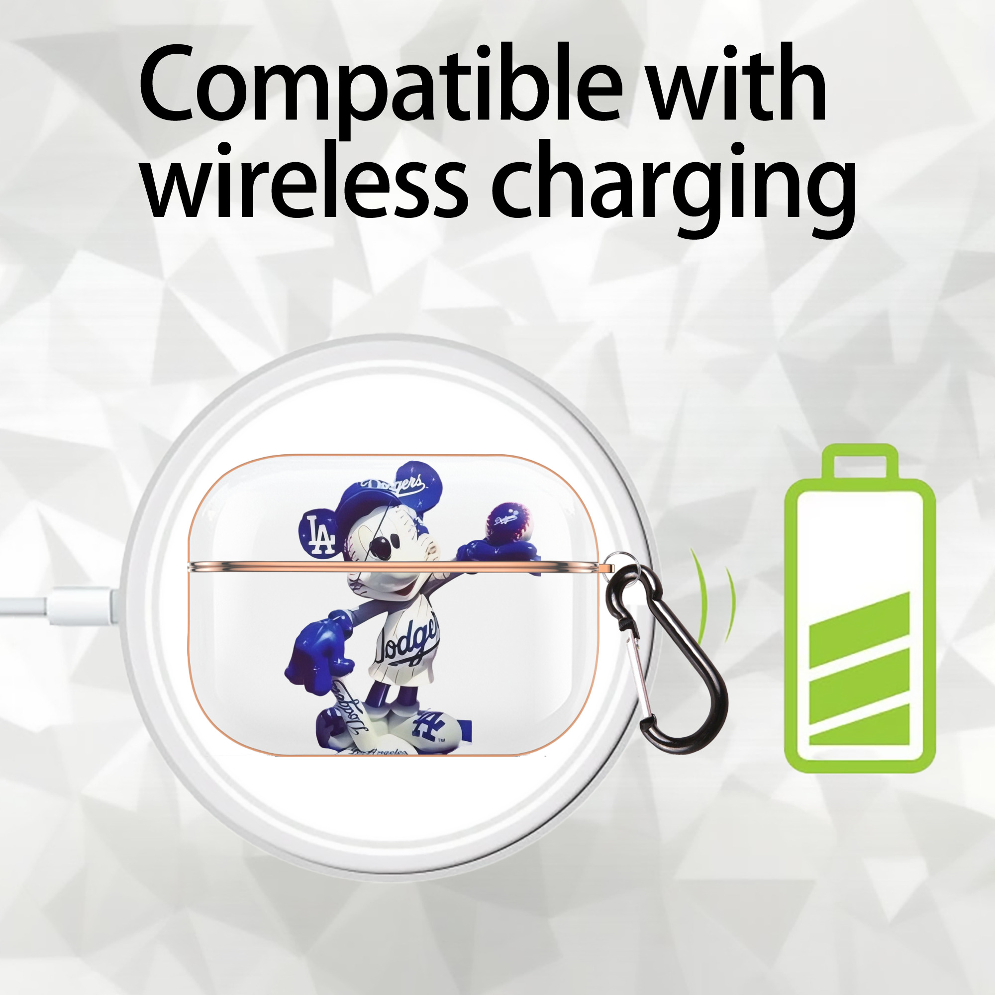  AirPods Pro Protective Case Rose Gold, Flexible PC Material, Precise Fit, Anti-Slip Cover, Full Protection, Fingerprint Resistant, Washable With Keychain