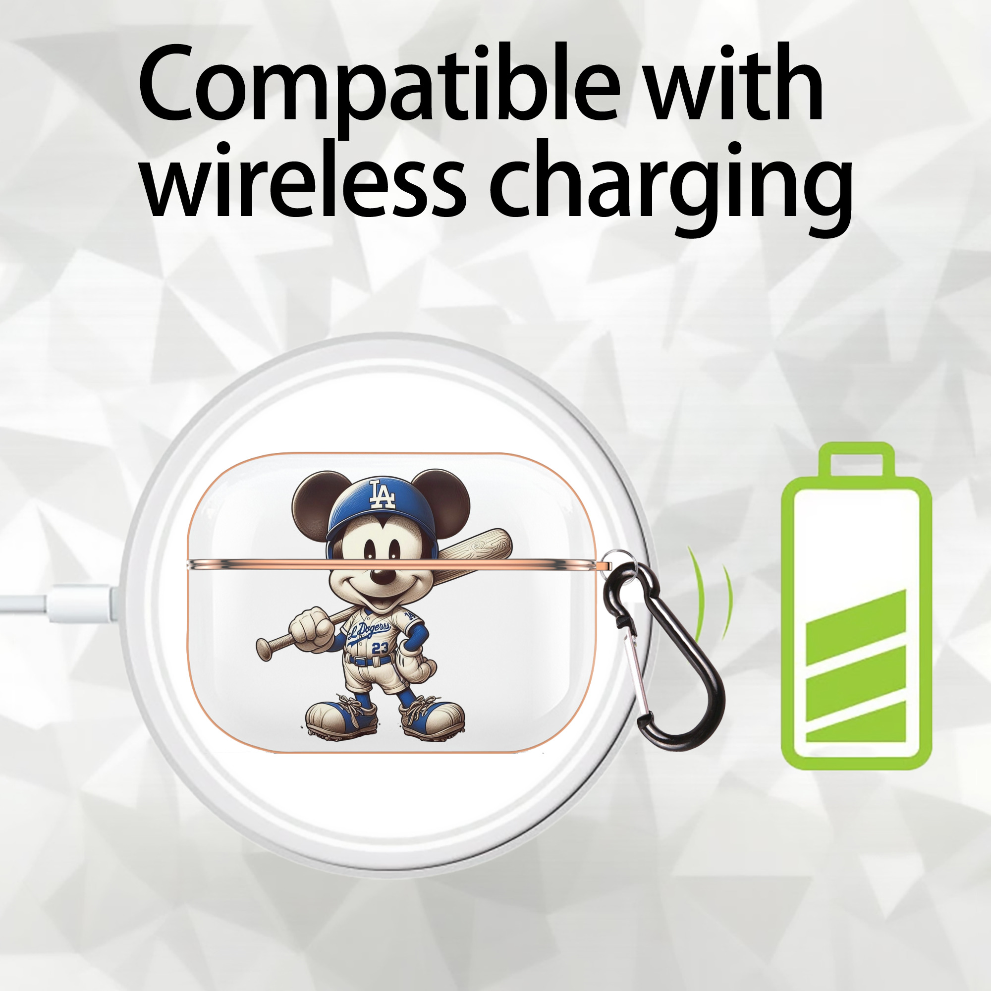  AirPods Pro Protective Case Rose Gold, Flexible PC Material, Precise Fit, Anti-Slip Cover, Full Protection, Fingerprint Resistant, Washable With Keychain