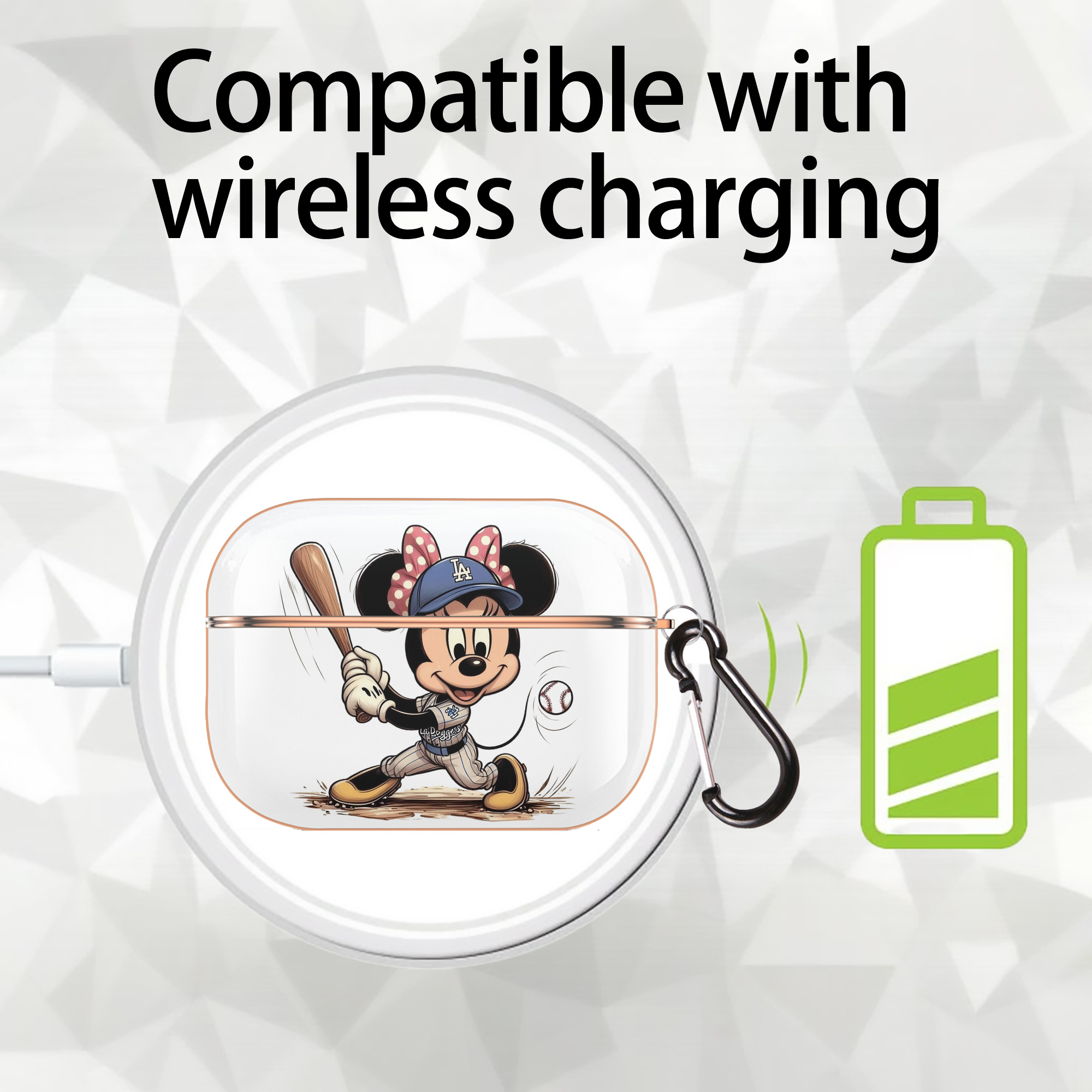  AirPods Pro Protective Case Rose Gold, Flexible PC Material, Precise Fit, Anti-Slip Cover, Full Protection, Fingerprint Resistant, Washable With Keychain