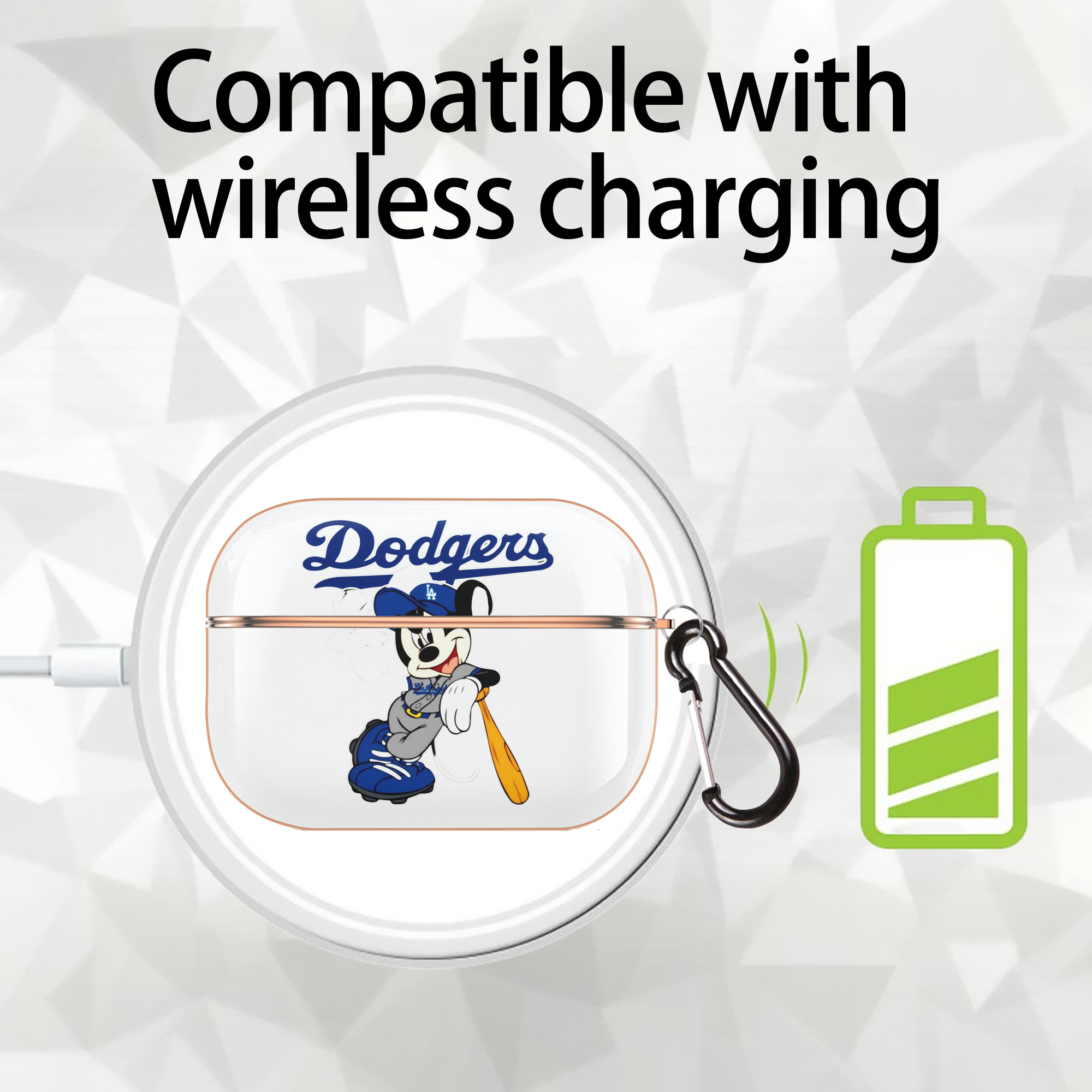  AirPods Pro Protective Case Rose Gold, Flexible PC Material, Precise Fit, Anti-Slip Cover, Full Protection, Fingerprint Resistant, Washable With Keychain