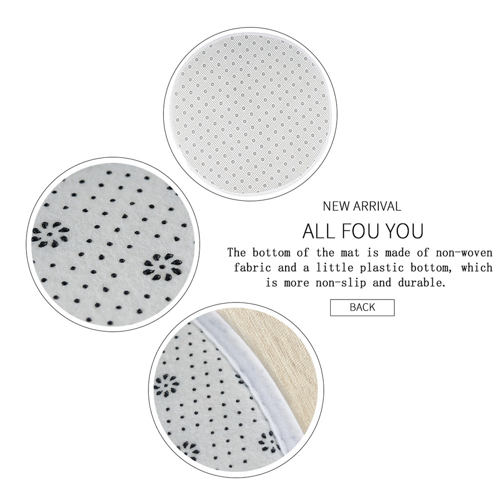  Round Floor Mat – Soft Flannel & High-Density Sponge Core – Non-Slip Dot Backing – Durable Stitched Edges – Quick-Dry & Breathable – Perfect For Home, Bathroom & Living Room