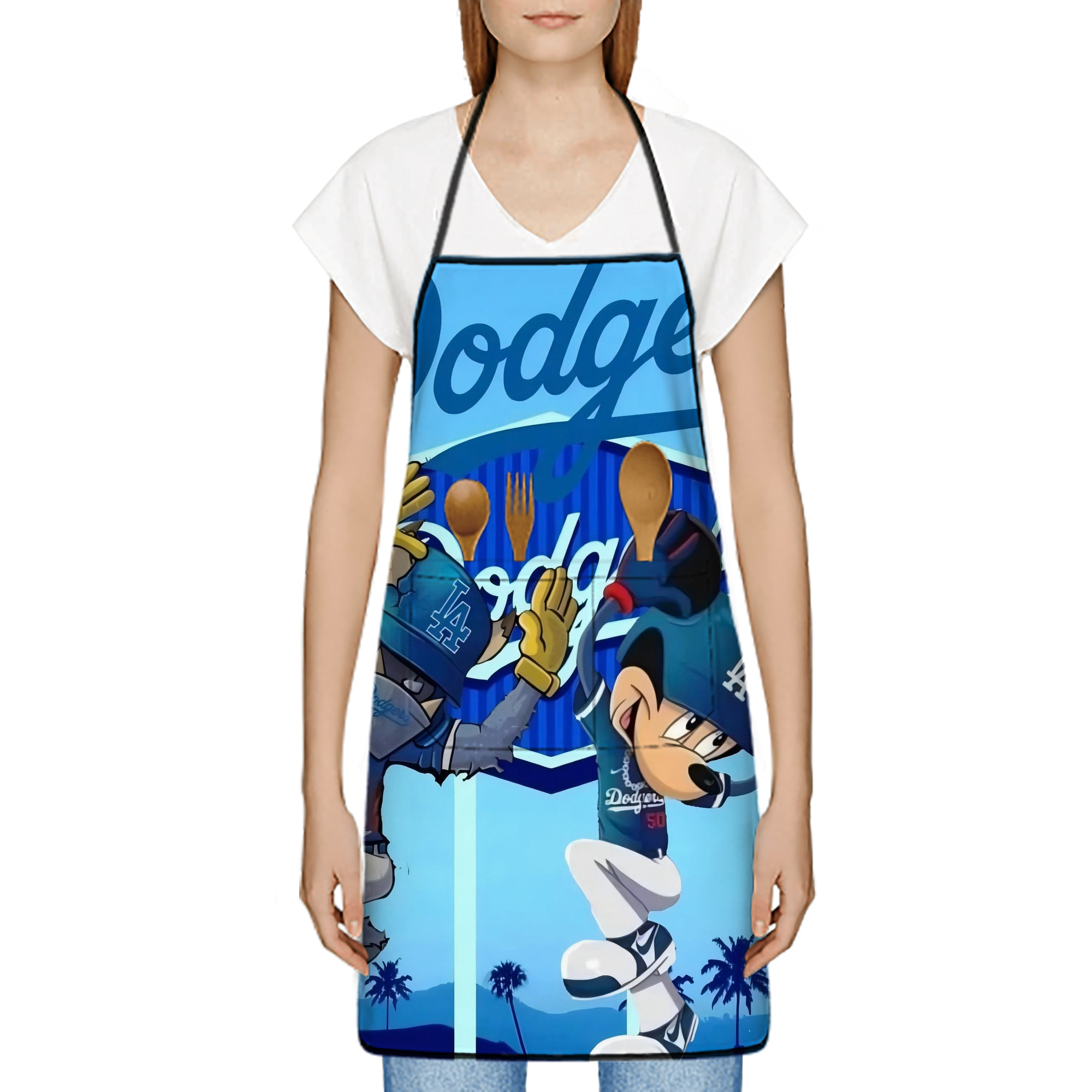  Stain-Resistant Polyester Apron With Pocket – Full Print, Waterproof, Anti-Wrinkle, Anti-Pilling – Ideal For Kitchen, BBQ, Restaurant, Salon & More