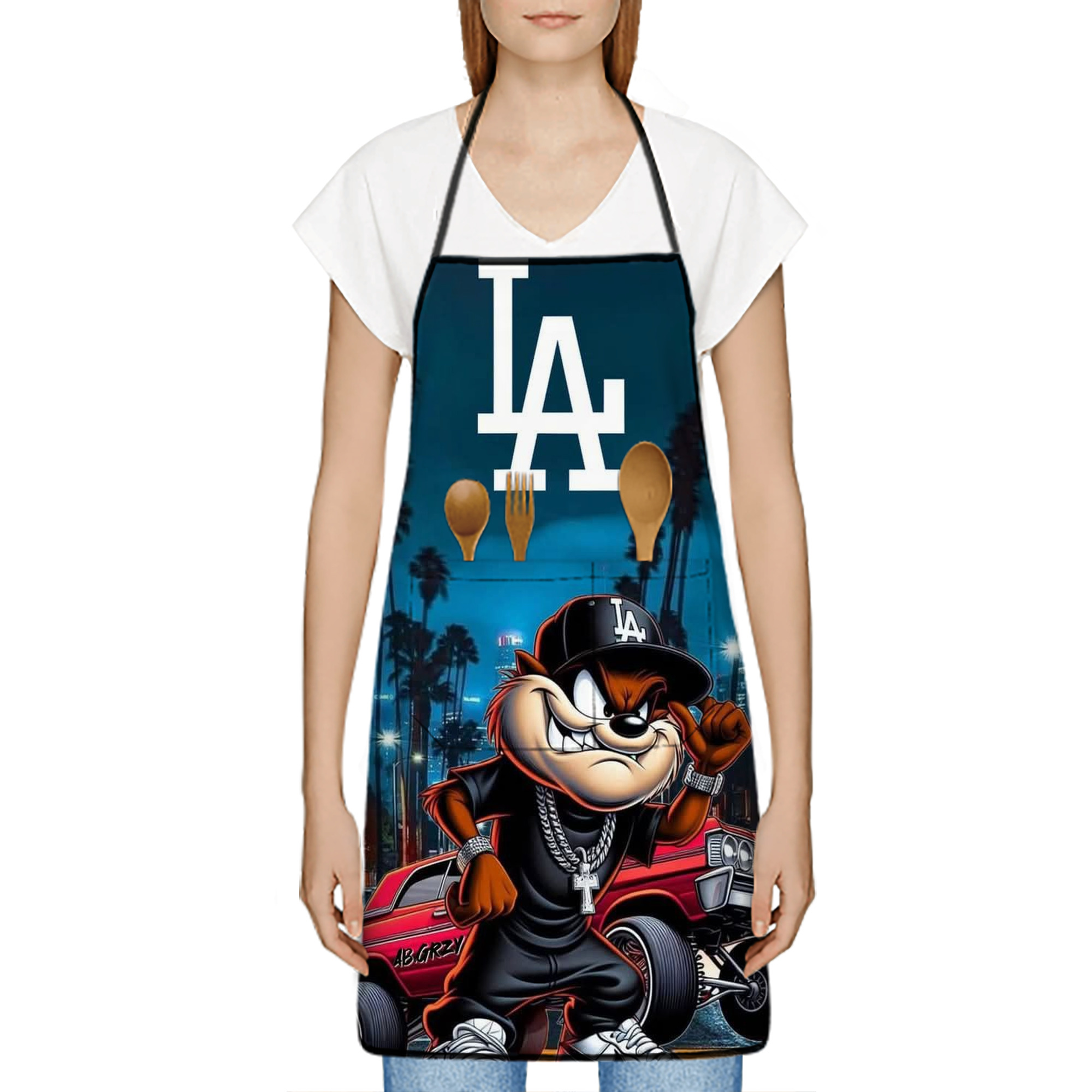  Stain-Resistant Polyester Apron With Pocket – Full Print, Waterproof, Anti-Wrinkle, Anti-Pilling – Ideal For Kitchen, BBQ, Restaurant, Salon & More