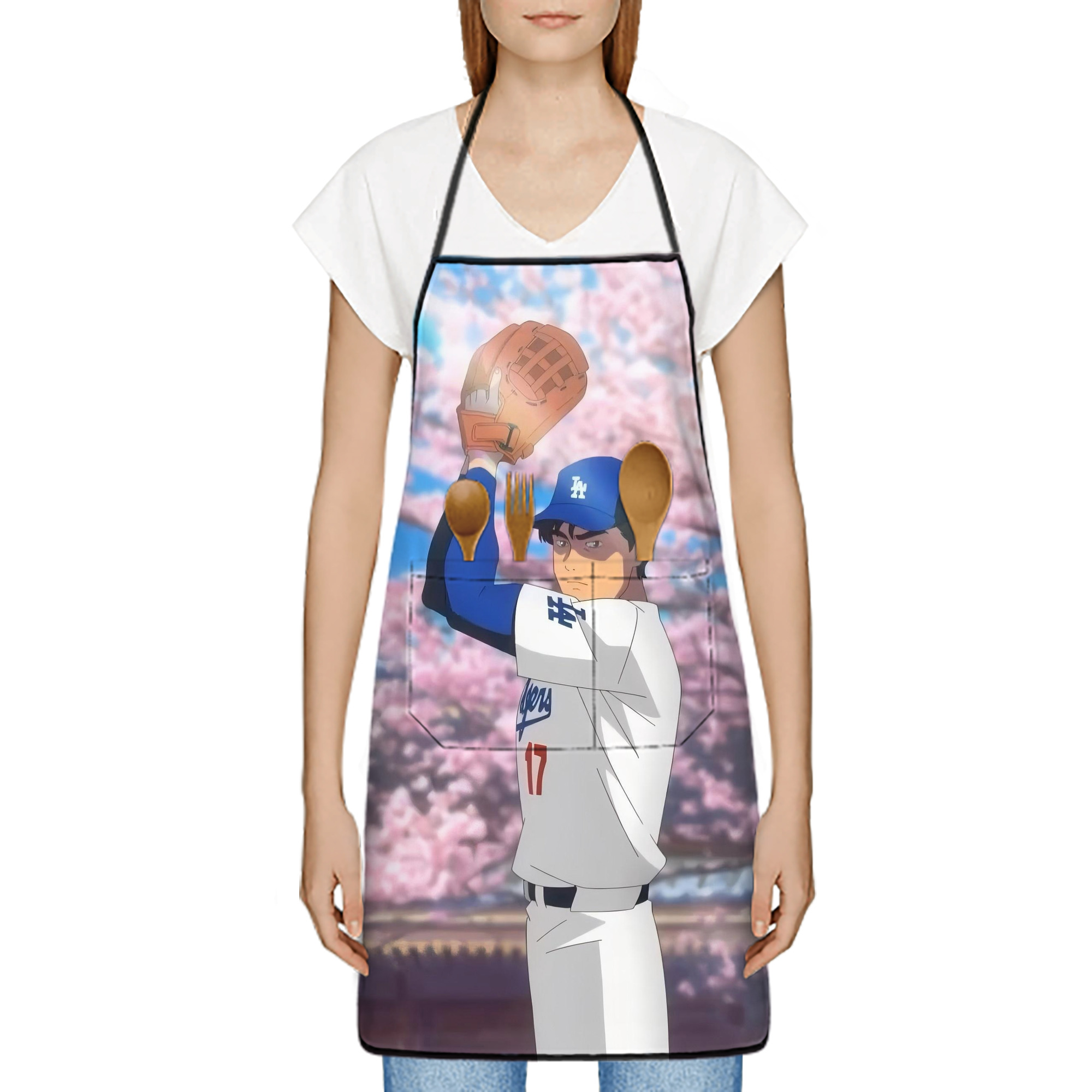  Stain-Resistant Polyester Apron With Pocket – Full Print, Waterproof, Anti-Wrinkle, Anti-Pilling – Ideal For Kitchen, BBQ, Restaurant, Salon & More