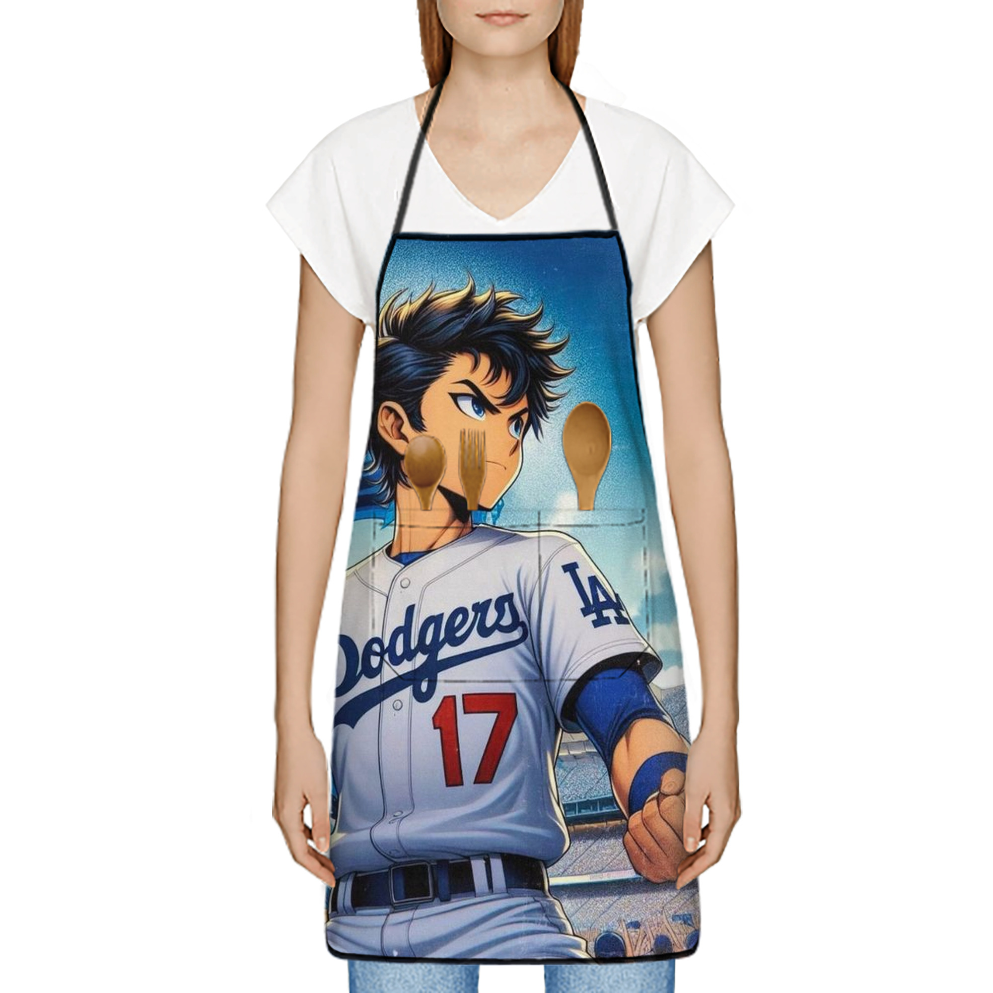  Stain-Resistant Polyester Apron With Pocket – Full Print, Waterproof, Anti-Wrinkle, Anti-Pilling – Ideal For Kitchen, BBQ, Restaurant, Salon & More