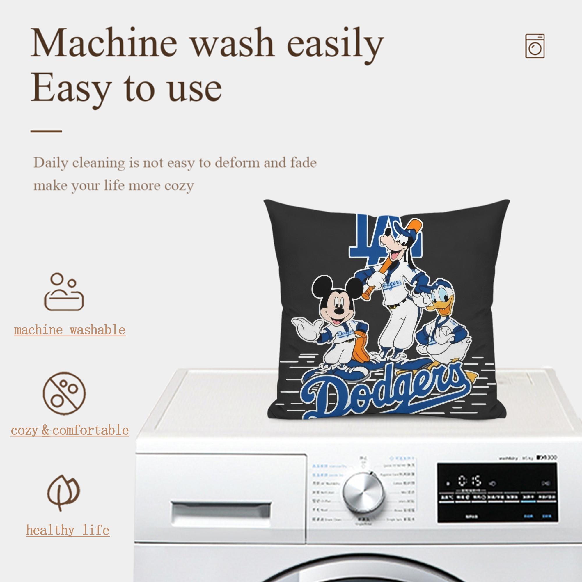  Soft Polyester Pillow Cover With Insert – Double-Sided Design, Invisible Zipper, Durable & Breathable – Easy Care Cushion Set