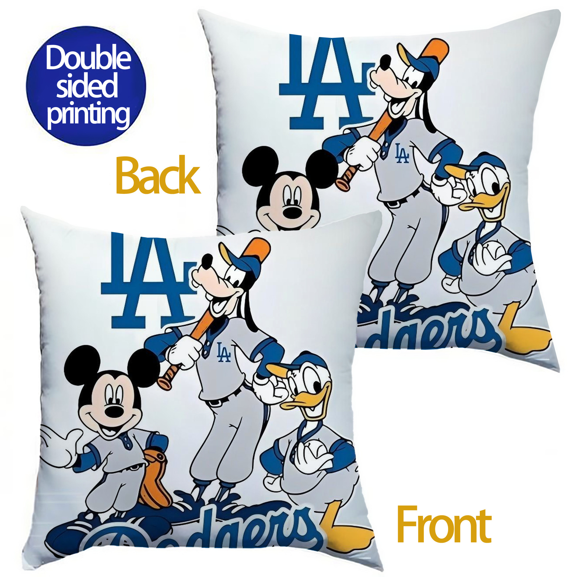  Soft Polyester Pillow Cover With Insert – Double-Sided Design, Invisible Zipper, Durable & Breathable – Easy Care Cushion Set