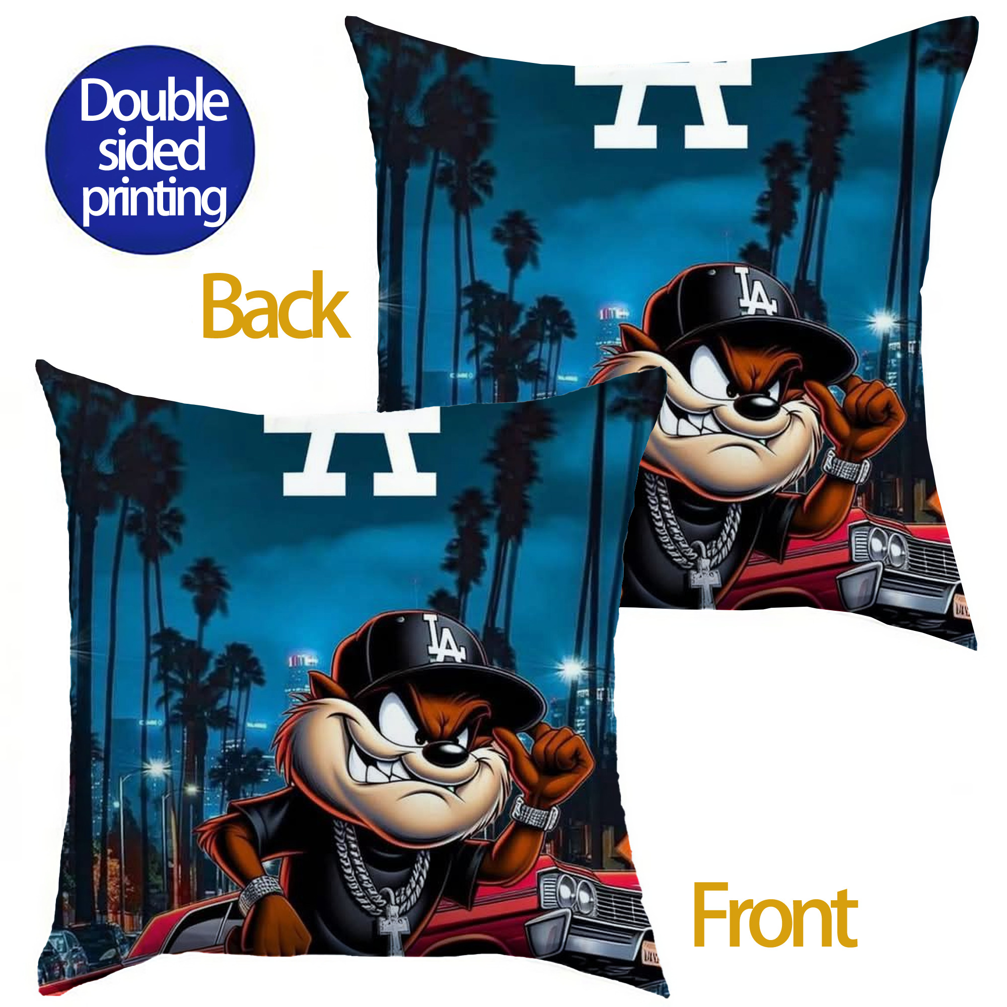  Soft Polyester Pillow Cover With Insert – Double-Sided Design, Invisible Zipper, Durable & Breathable – Easy Care Cushion Set