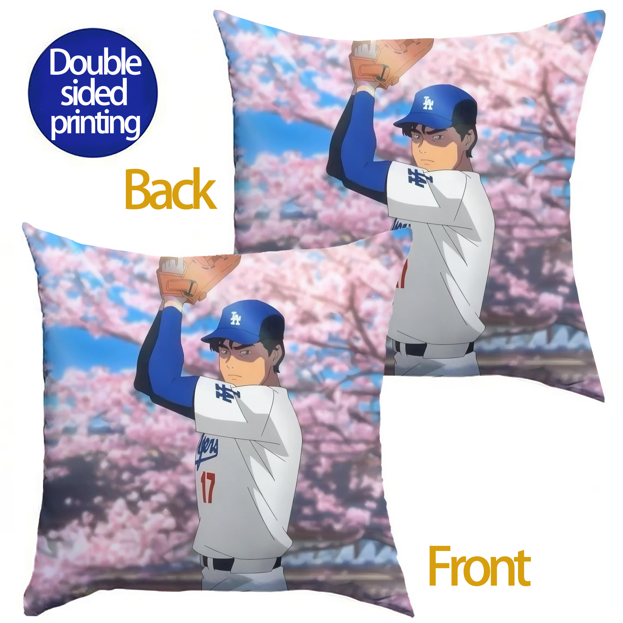 Soft Polyester Pillow Cover With Insert – Double-Sided Design, Invisible Zipper, Durable & Breathable – Easy Care Cushion Set