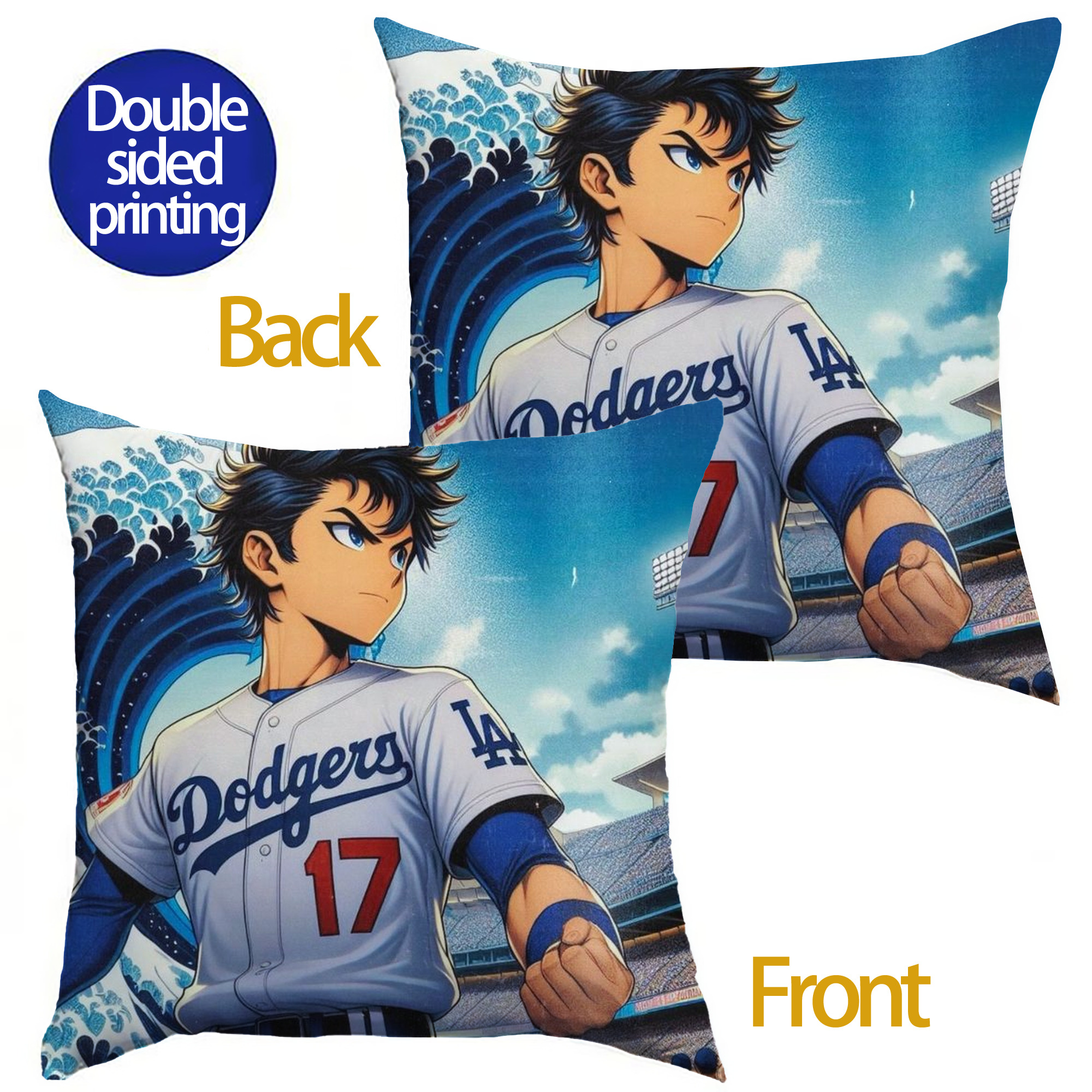  Soft Polyester Pillow Cover With Insert – Double-Sided Design, Invisible Zipper, Durable & Breathable – Easy Care Cushion Set