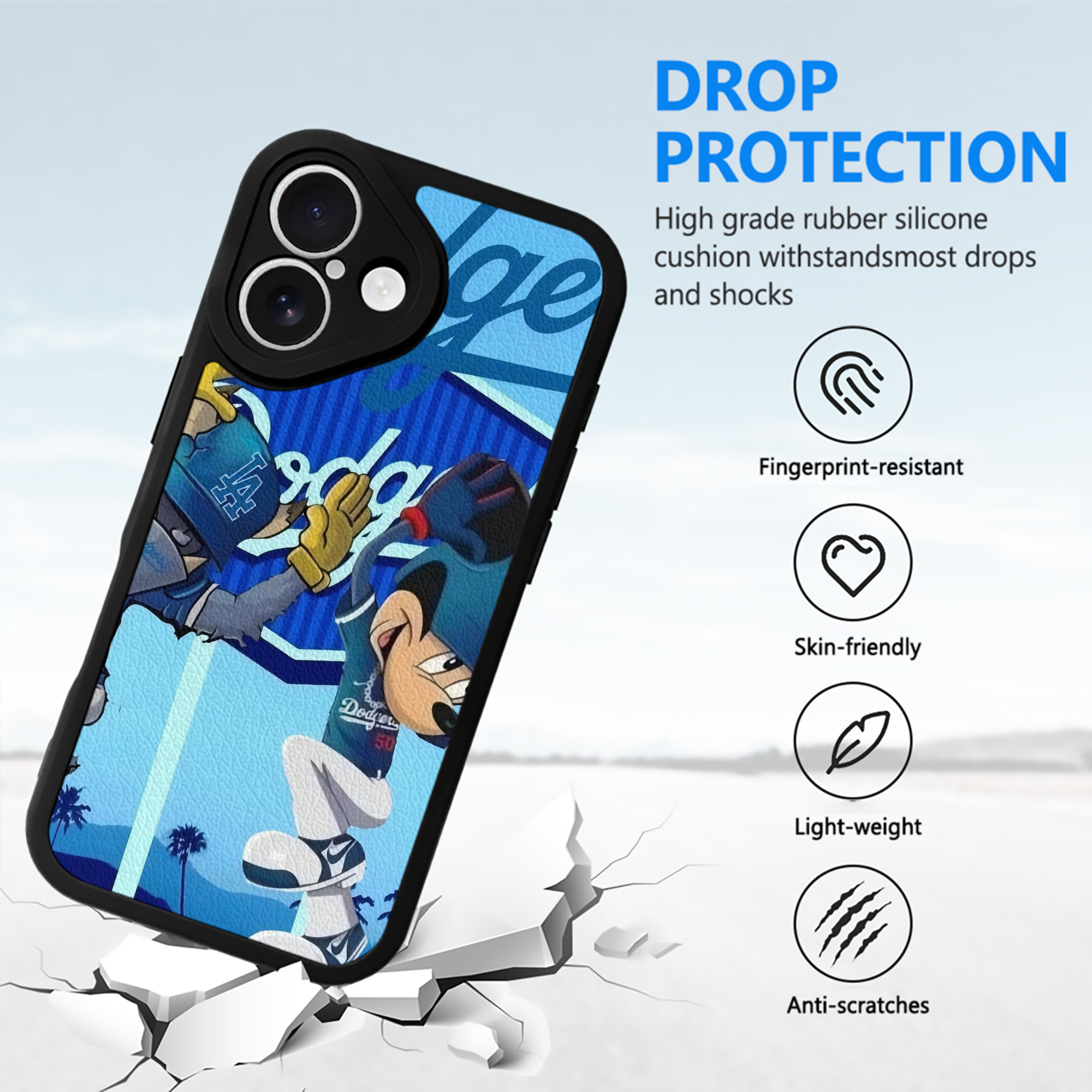  IPhone 16 Silicone Leather Case – UV Print, Lambskin Texture – Perfect Fit, Wireless Charging Compatible, Scratch Resistant, Precise Cutouts – Stylish Protection For IPhone 16