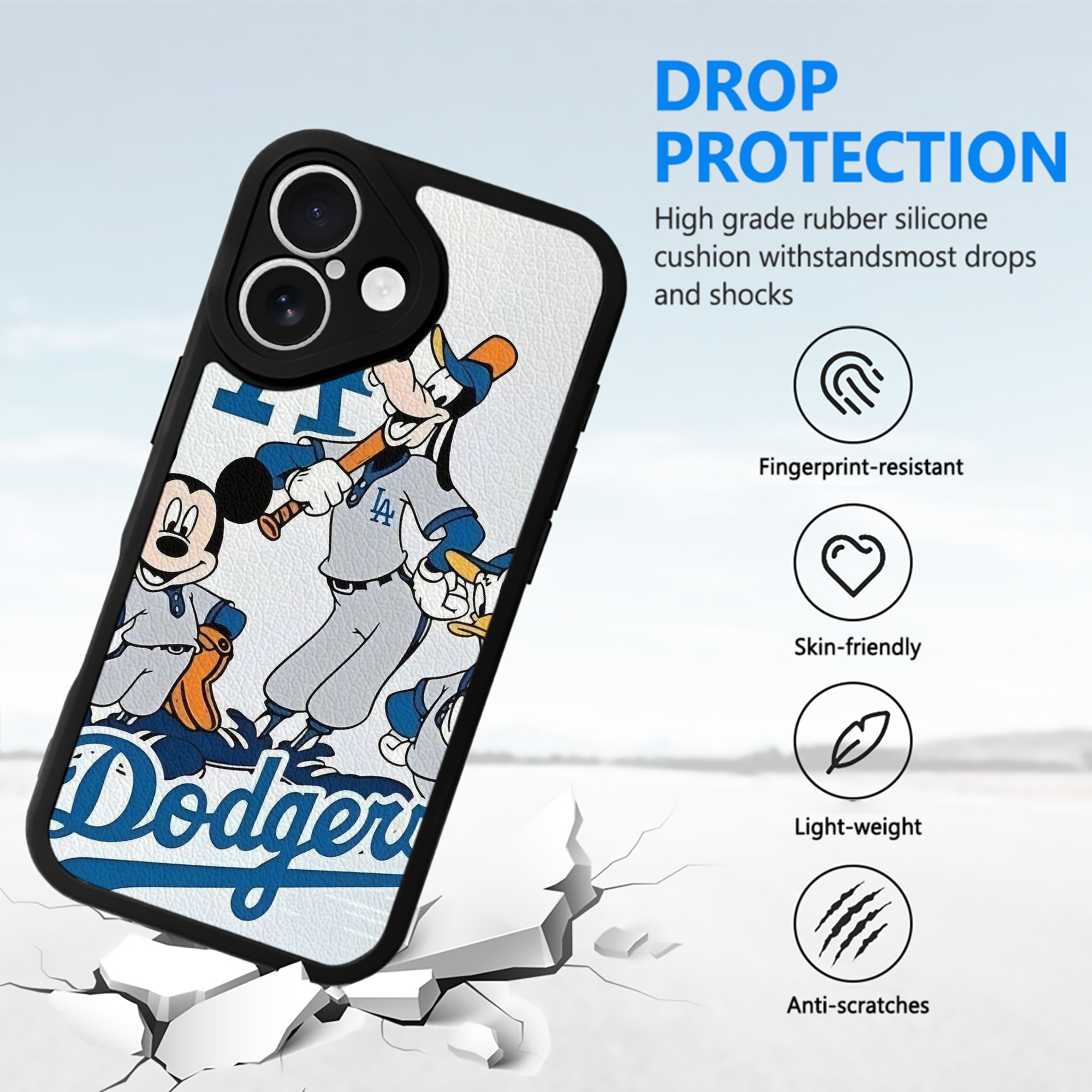  IPhone 16 Silicone Leather Case – UV Print, Lambskin Texture – Perfect Fit, Wireless Charging Compatible, Scratch Resistant, Precise Cutouts – Stylish Protection For IPhone 16