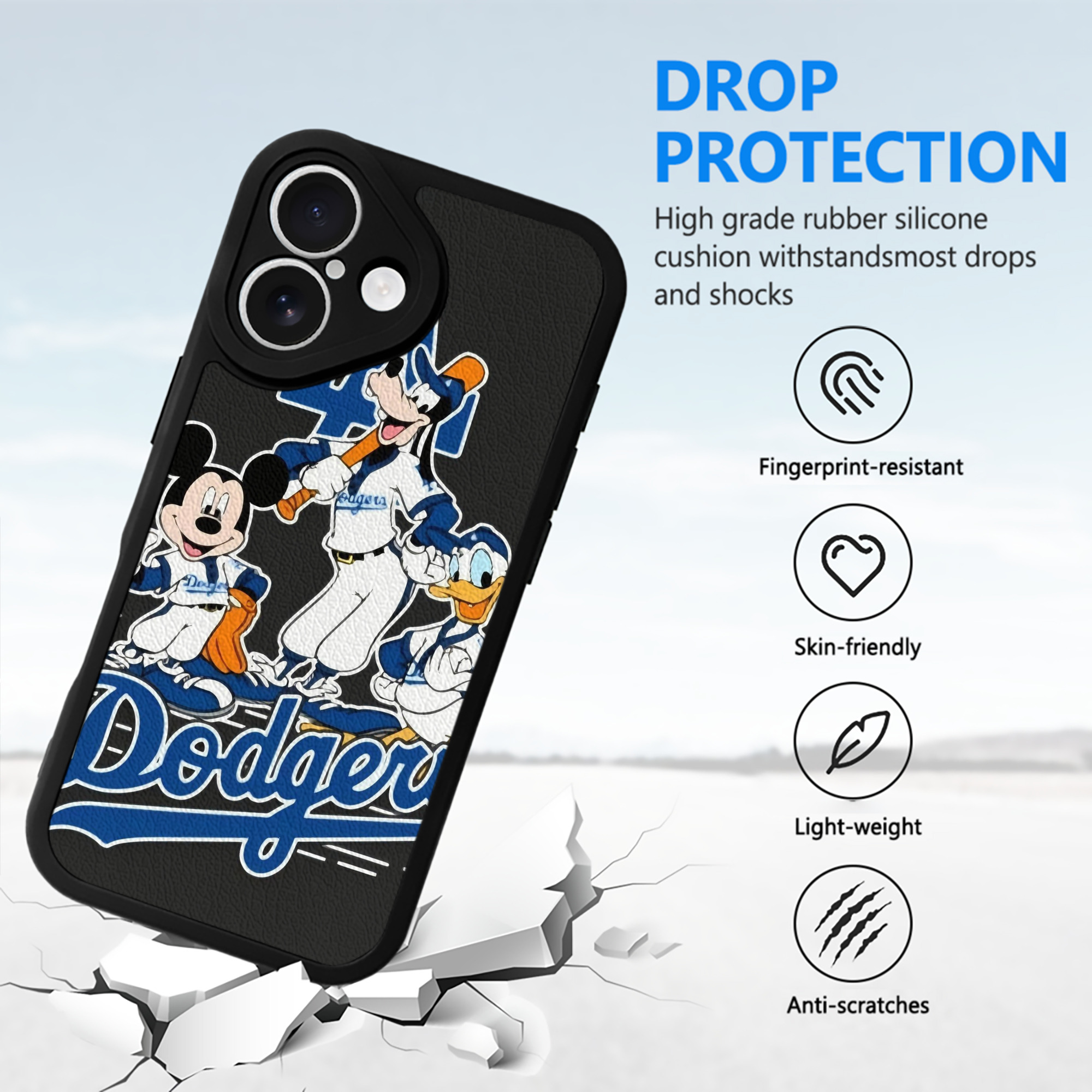  IPhone 16 Silicone Leather Case – UV Print, Lambskin Texture – Perfect Fit, Wireless Charging Compatible, Scratch Resistant, Precise Cutouts – Stylish Protection For IPhone 16